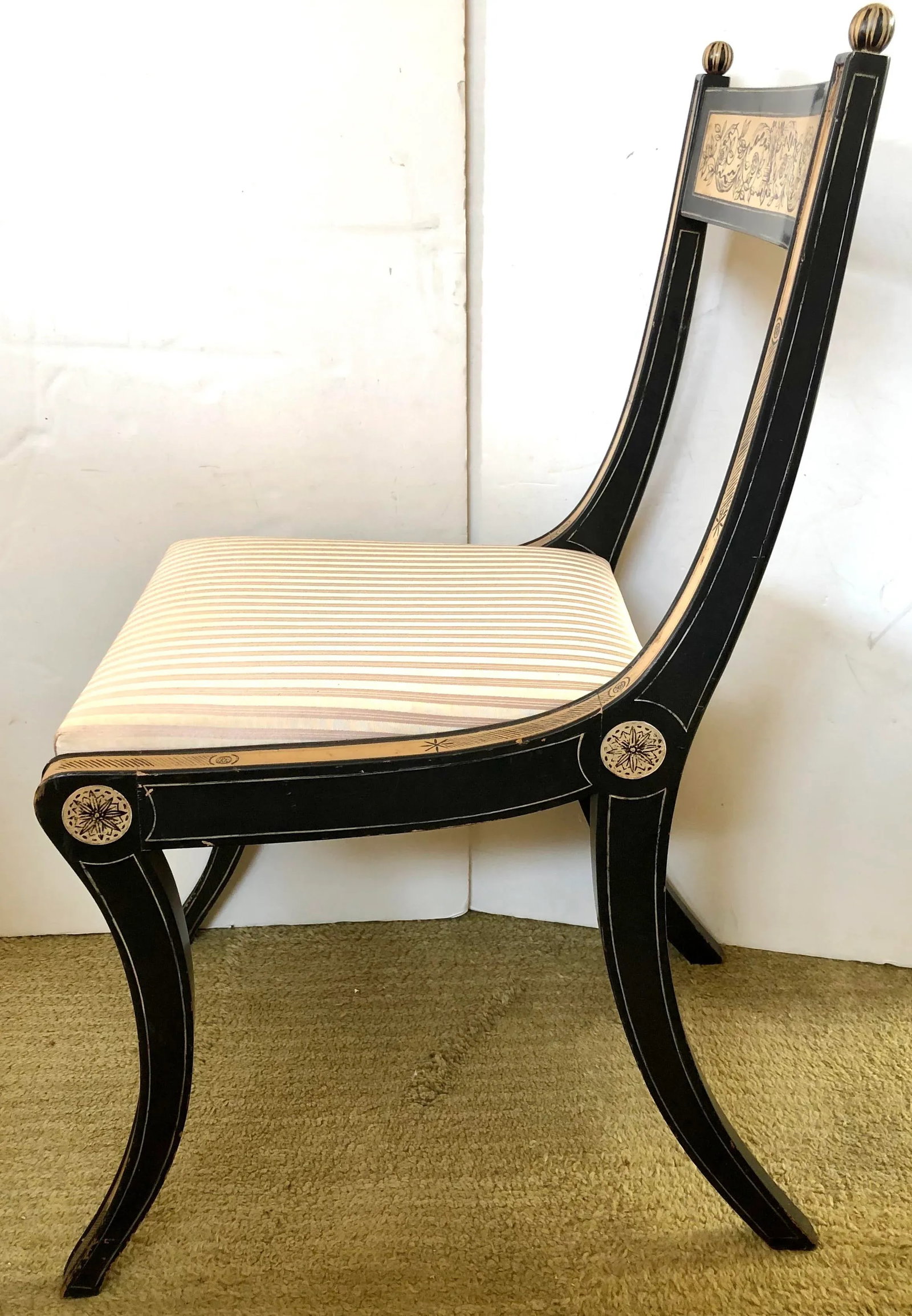 Pair of Vintage Empire Style Side Chairs - 2