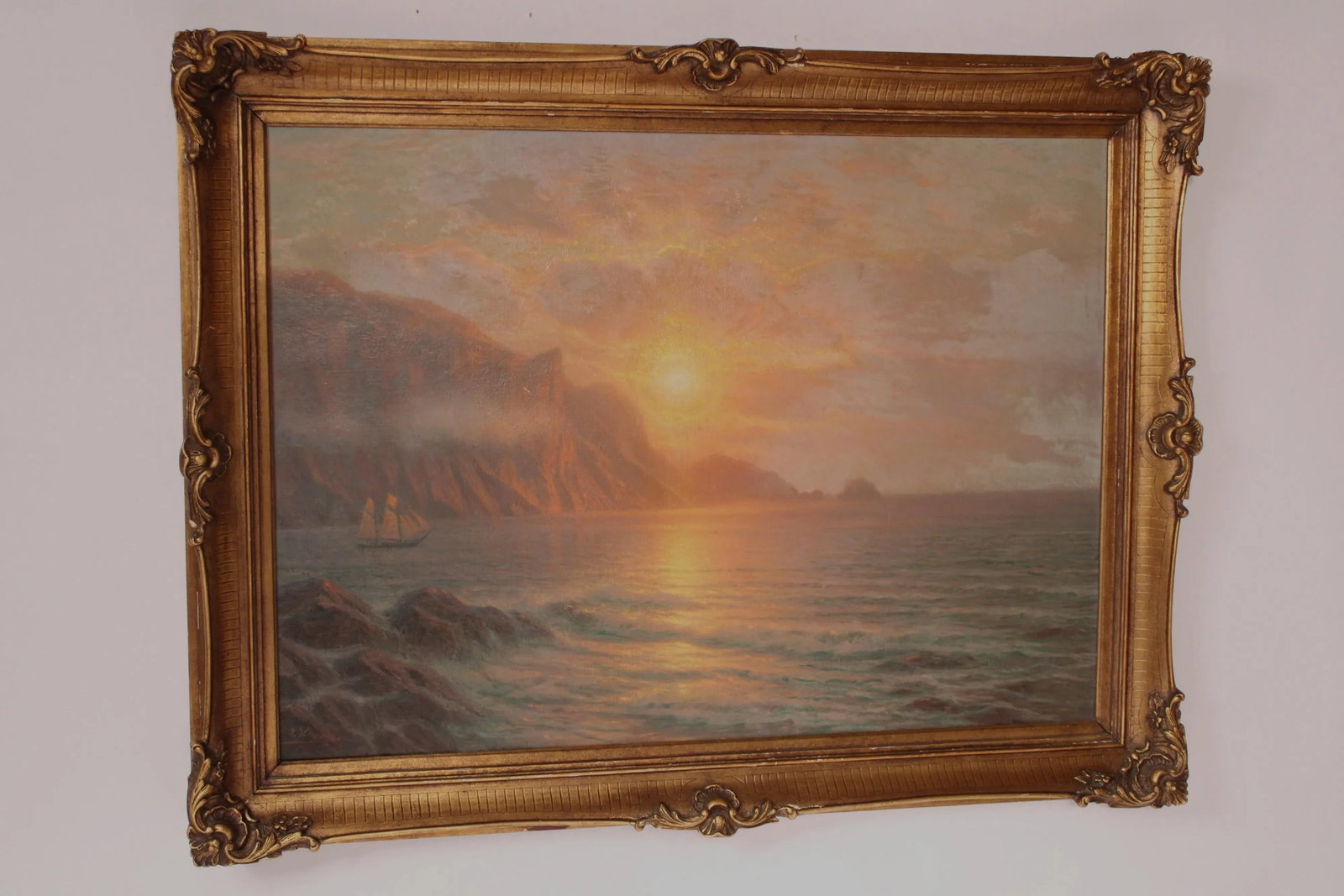 Johannes Harders (1871-1950) Coastal Painting at Sunset - 2