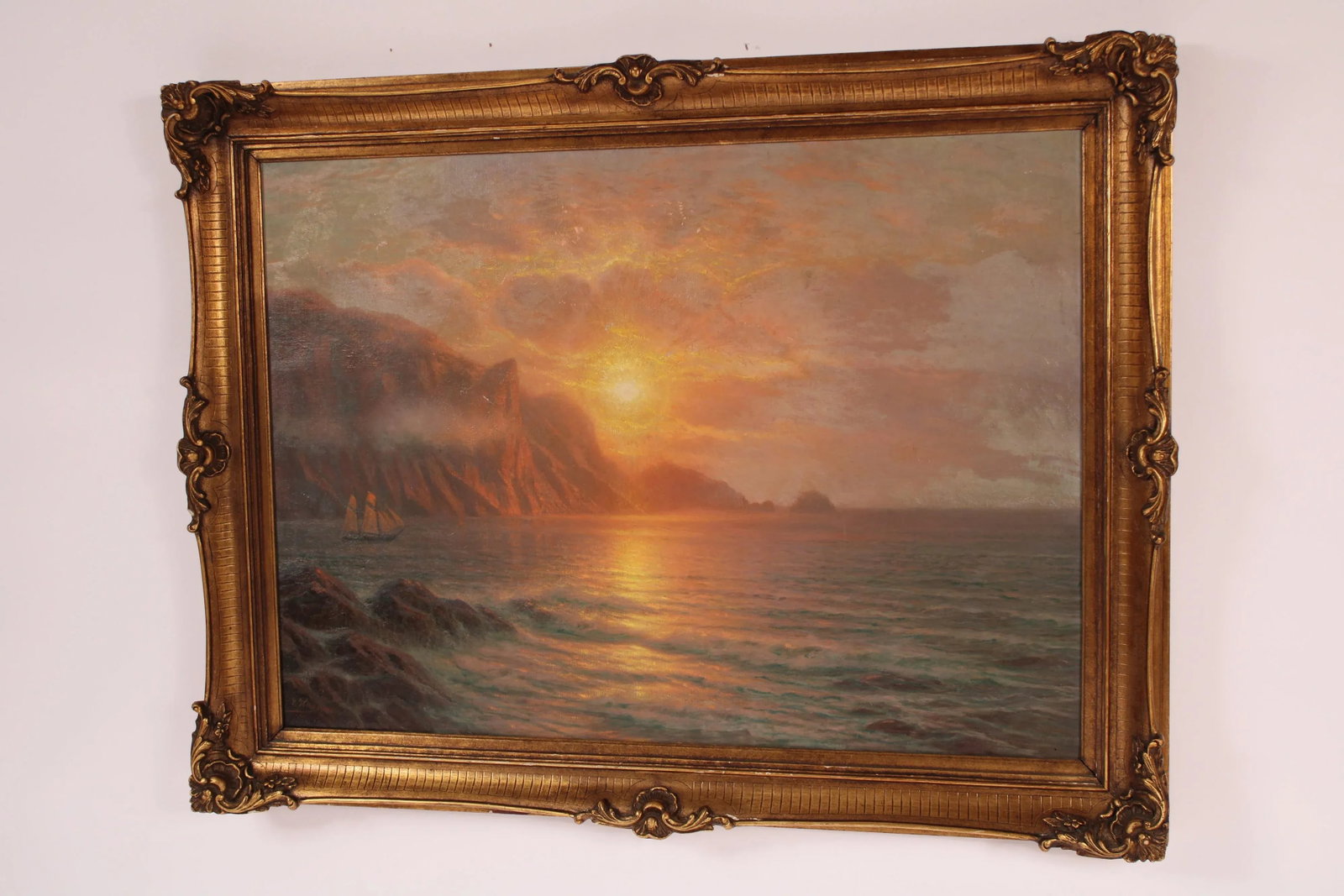 Johannes Harders (1871-1950) Coastal Painting at Sunset - 3