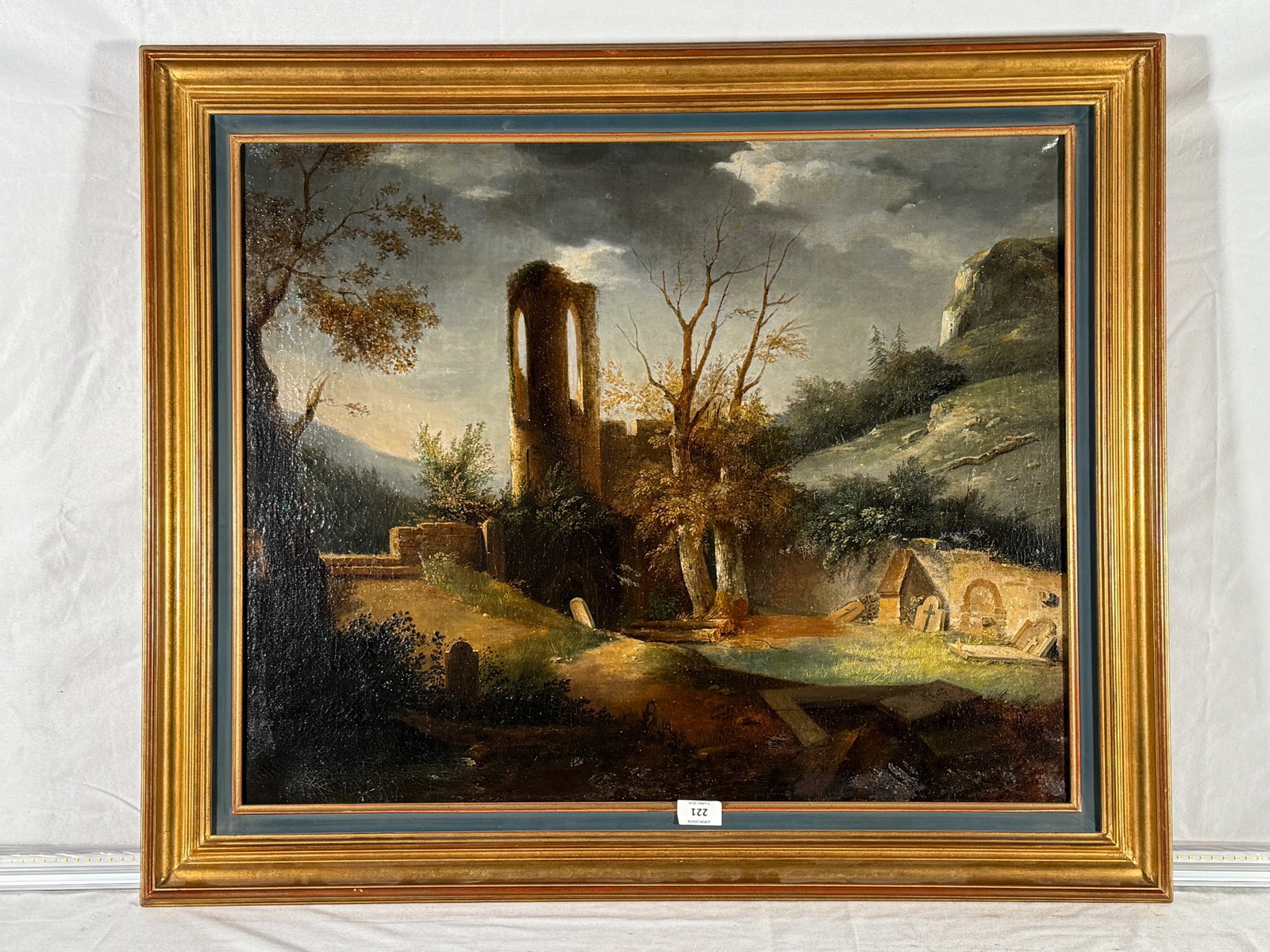 Late 19th Century French Oil Painting of "Passage of Ruins", Framed - 2