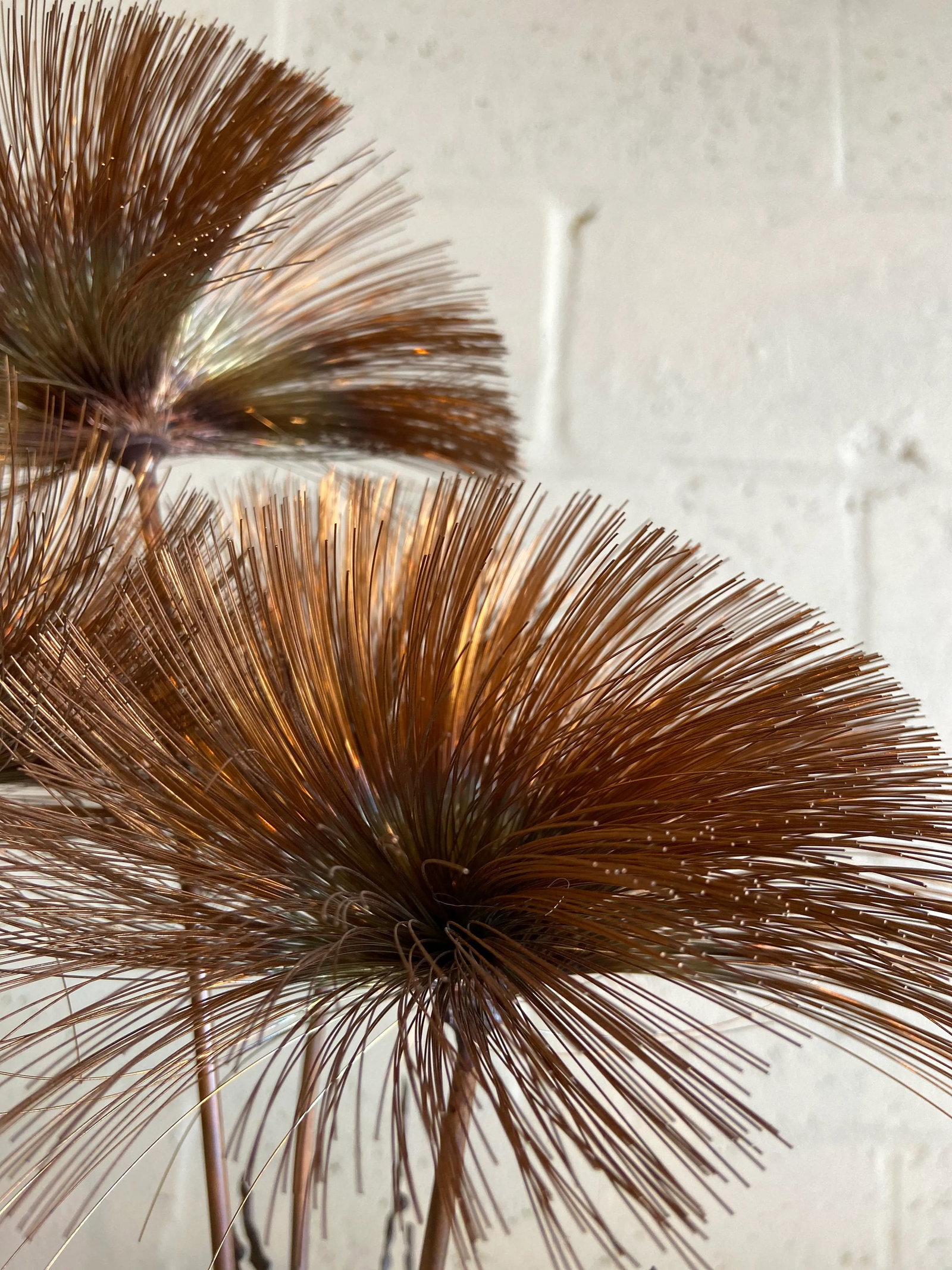 1960s John Steck Brutalist Copper + Natural Rock Pom Pom Desert Flowers - 5