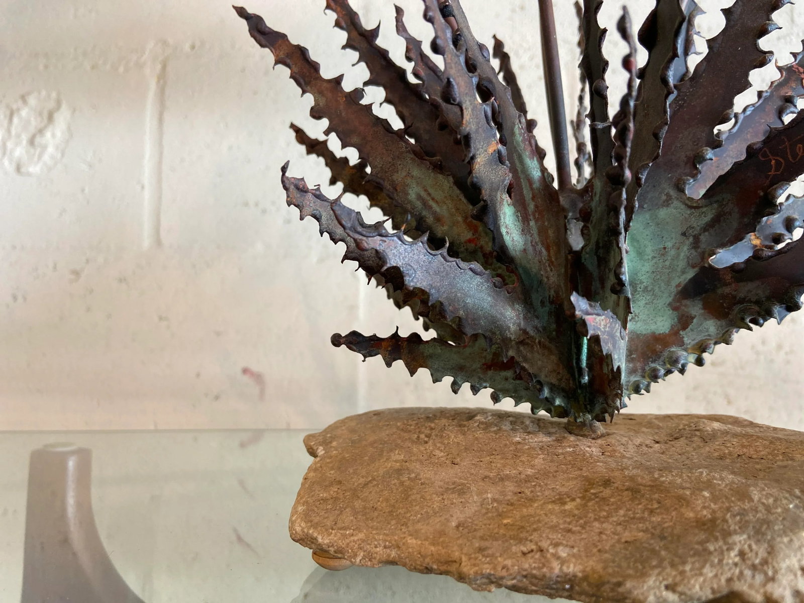 1960s John Steck Brutalist Copper + Natural Rock Pom Pom Desert Flowers - 7