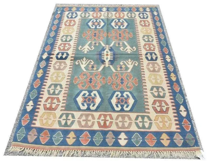 Vintage Hand-Tied Turkish Oushak Kilim Rug - 4