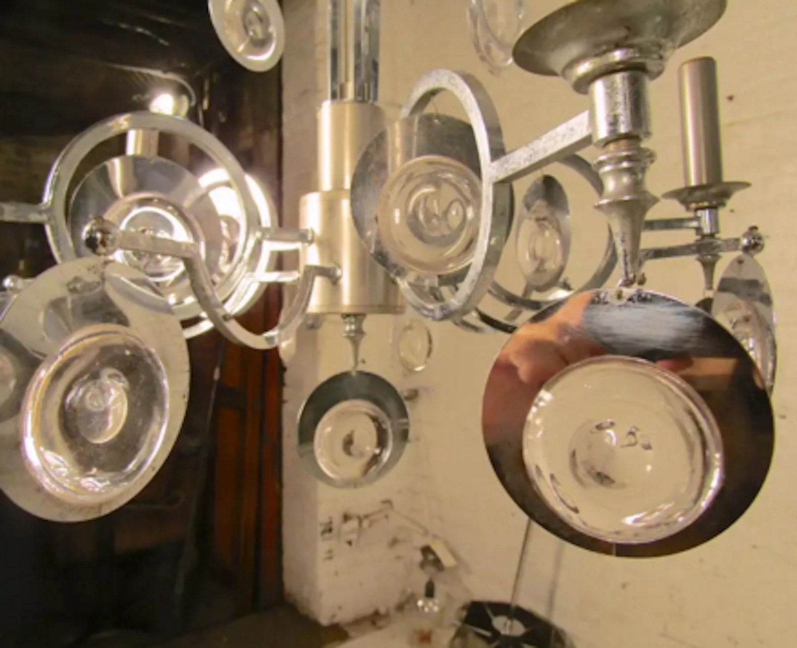 1960s Mid-Century Chrome Chandelier - 2