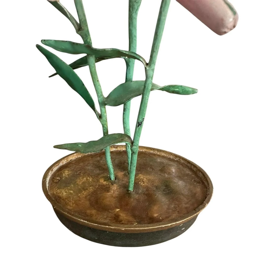 Vintage Italian Tole Flowers Pink Lily / Lilies Floral Arrangement - 8