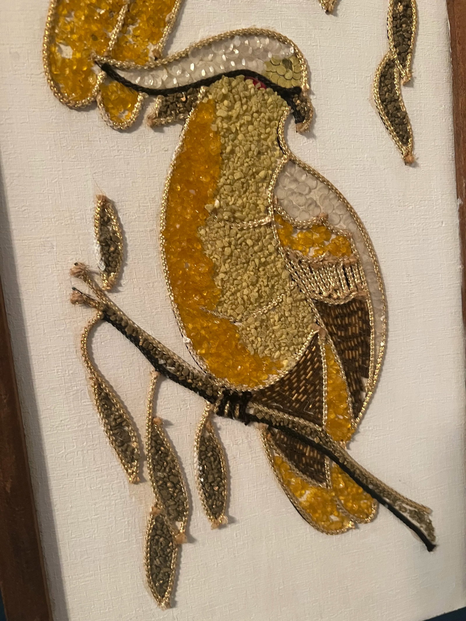 1960's Gravel& Beaded Mosaic Art Wall Hanging- Set of 2 - 5