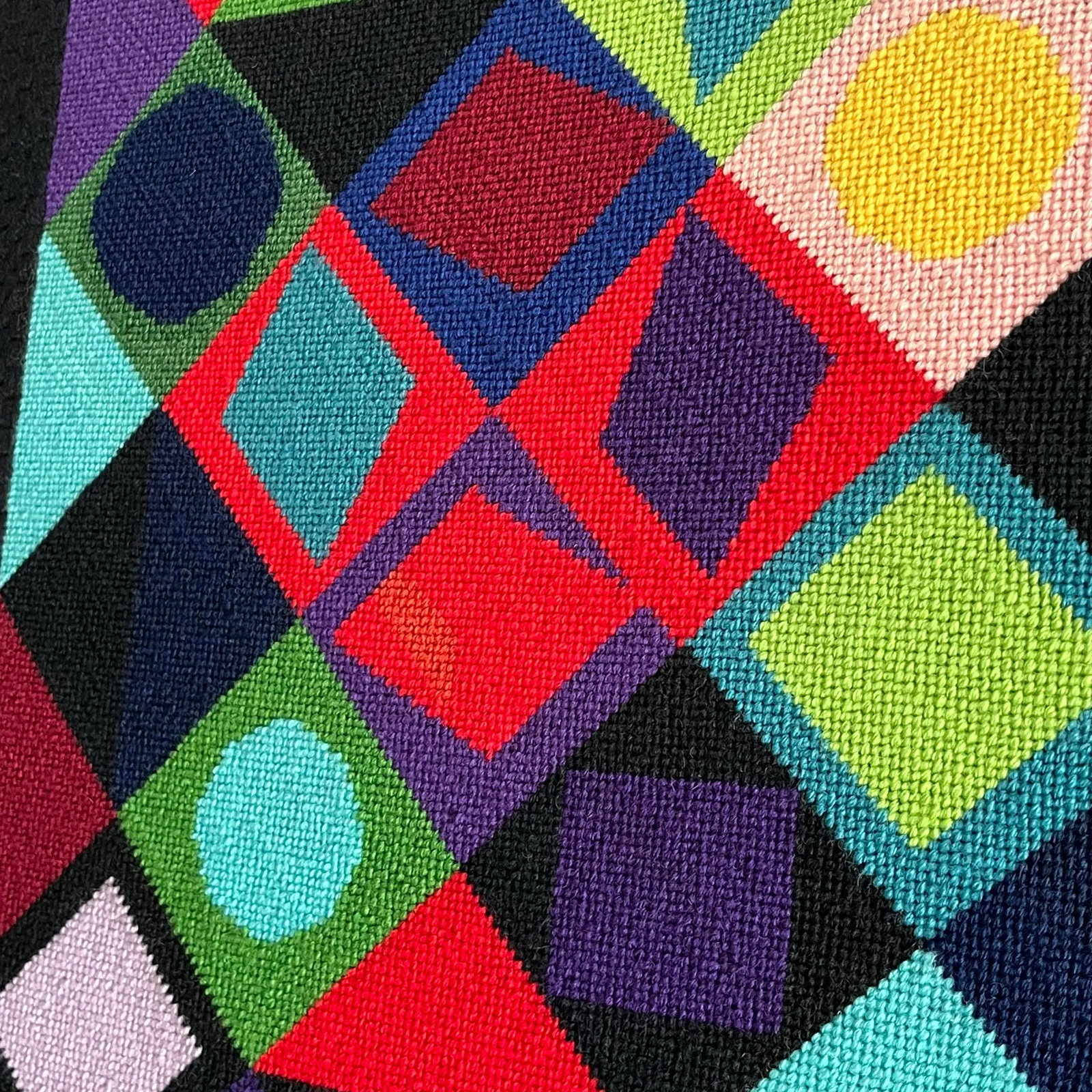Vintage Abstract Needlepoint Art - 7