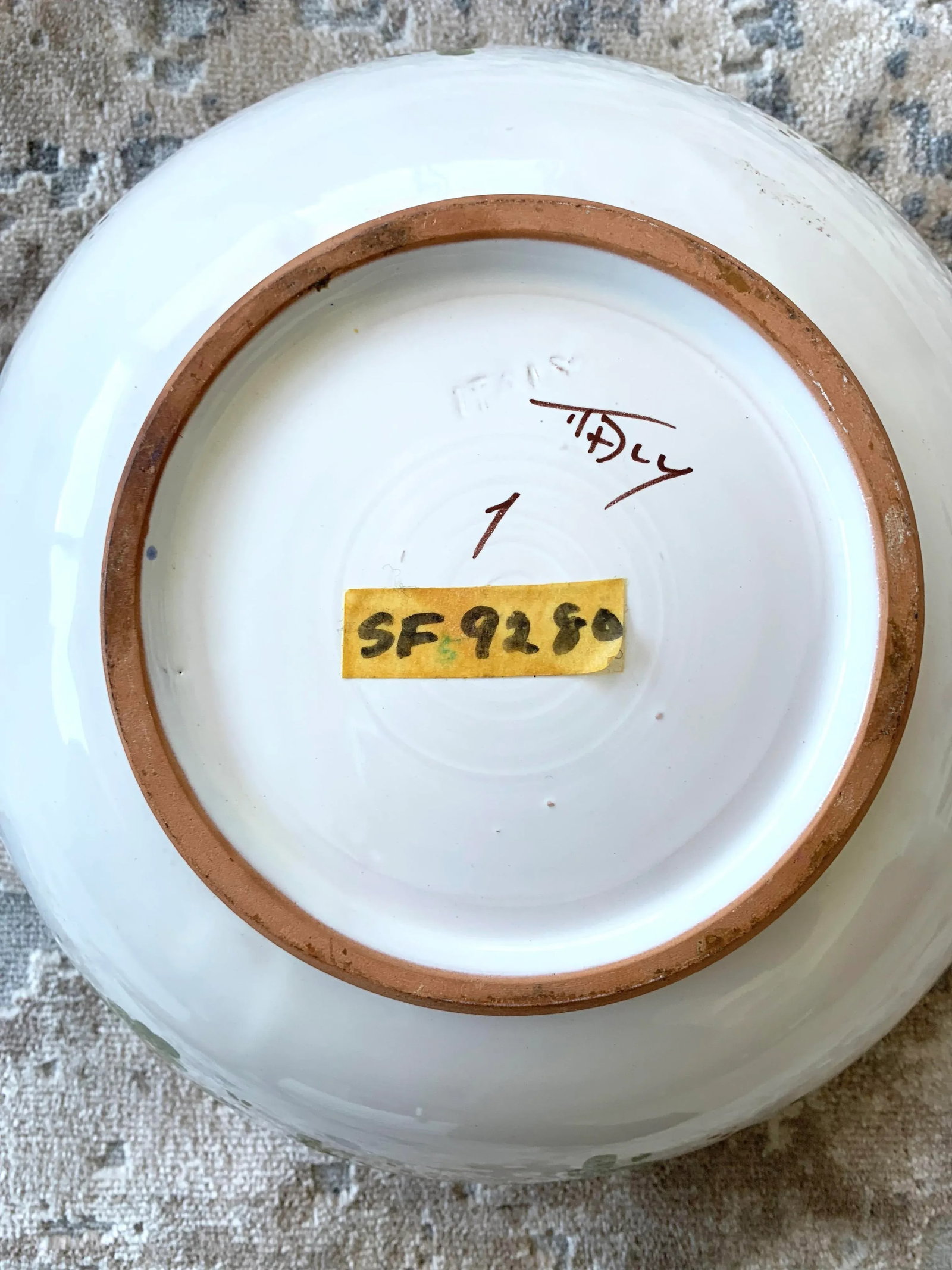 Vintage Italian Hand Painted Ceramic Bowl - 6