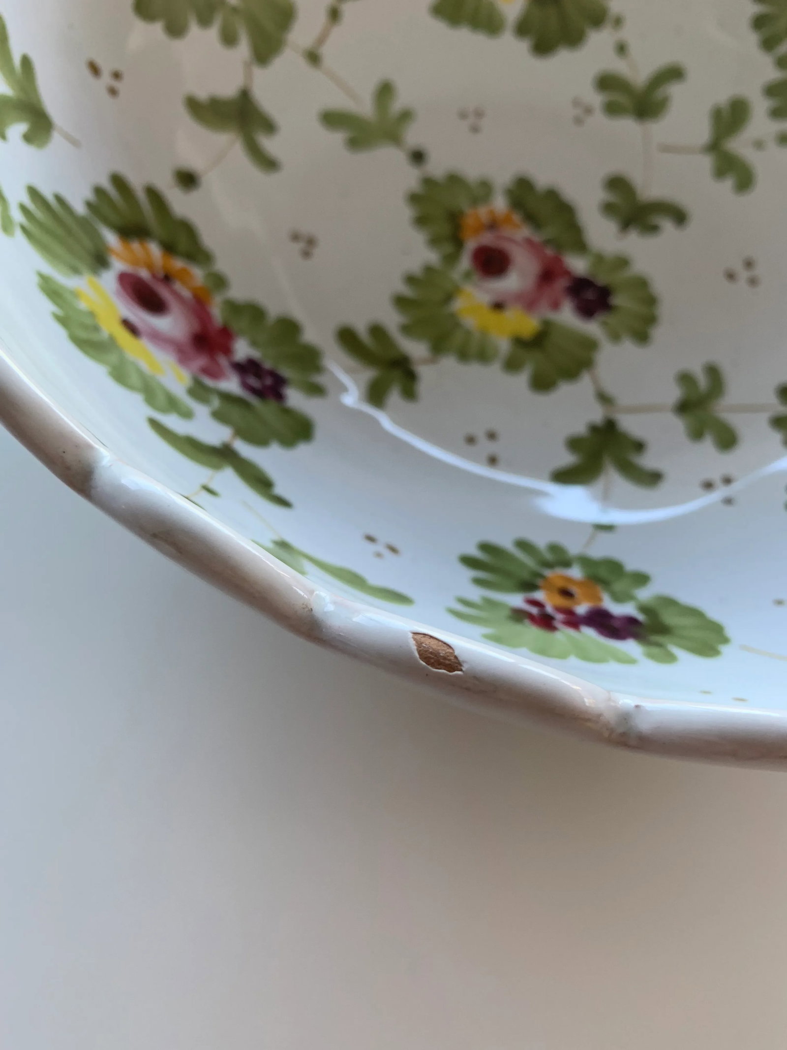 Vintage Italian Hand Painted Ceramic Bowl - 8