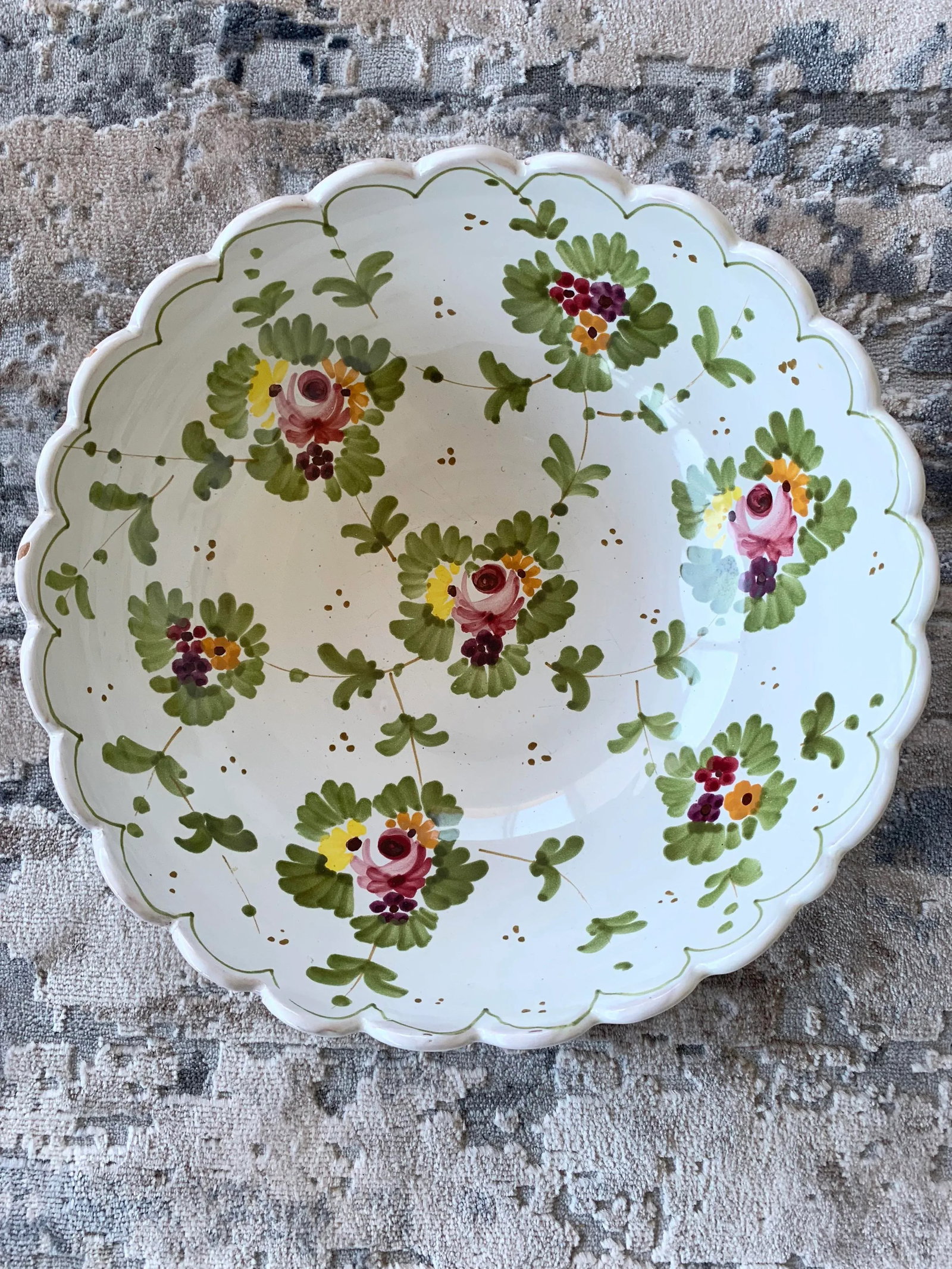 Vintage Italian Hand Painted Ceramic Bowl - 9