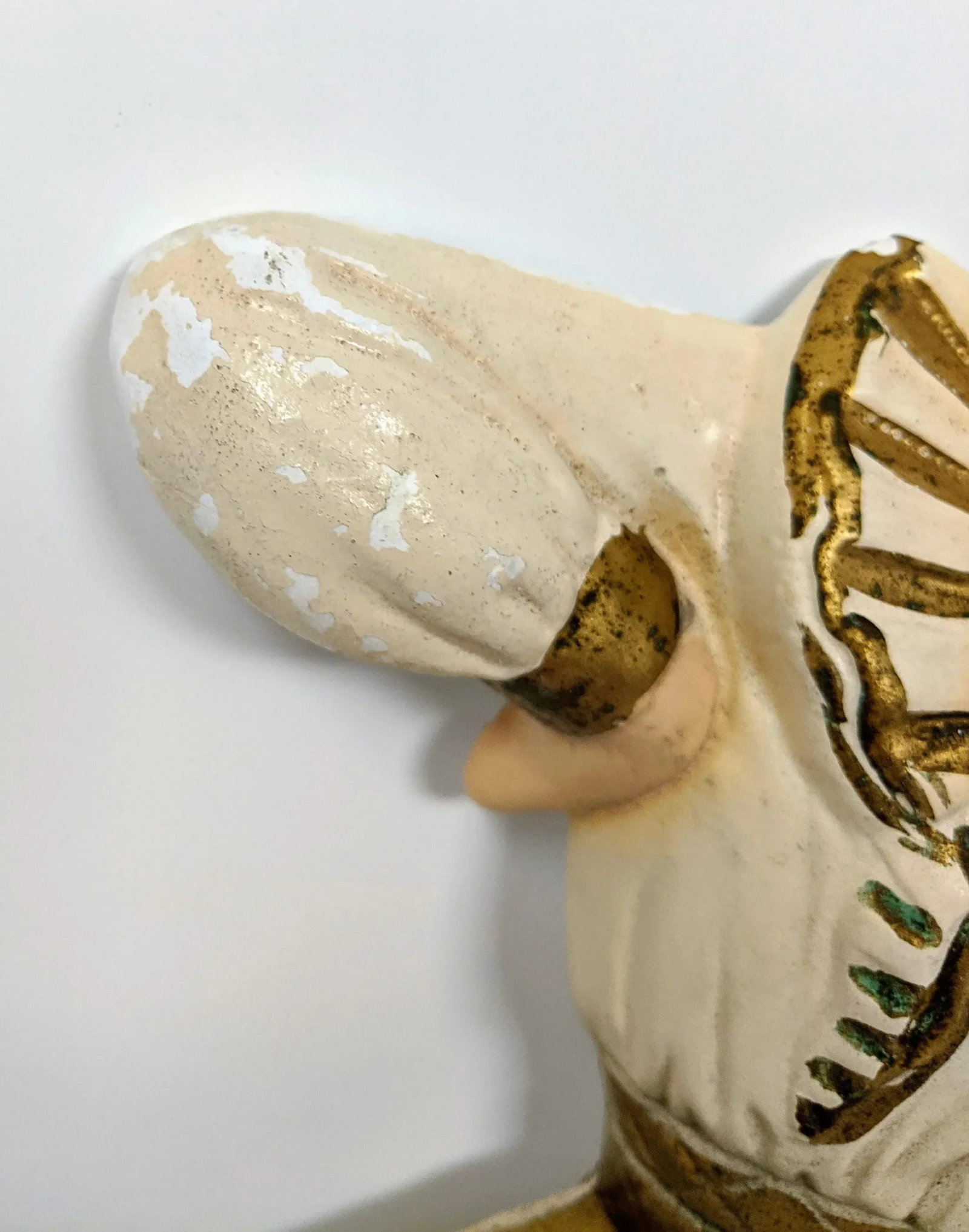 Vintage 1930s Art Deco Gold and Cream Masked Male Ballet Dancer Plaster Wall Art - 7