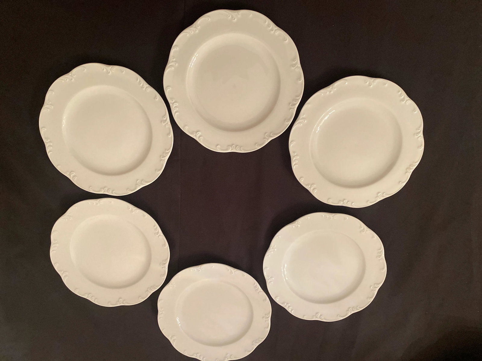 Vintage Rosenthal Classic Rose White Monbijou Bread, Dessert, Appetizer- Set of 6 Plates Mint Condit - 12