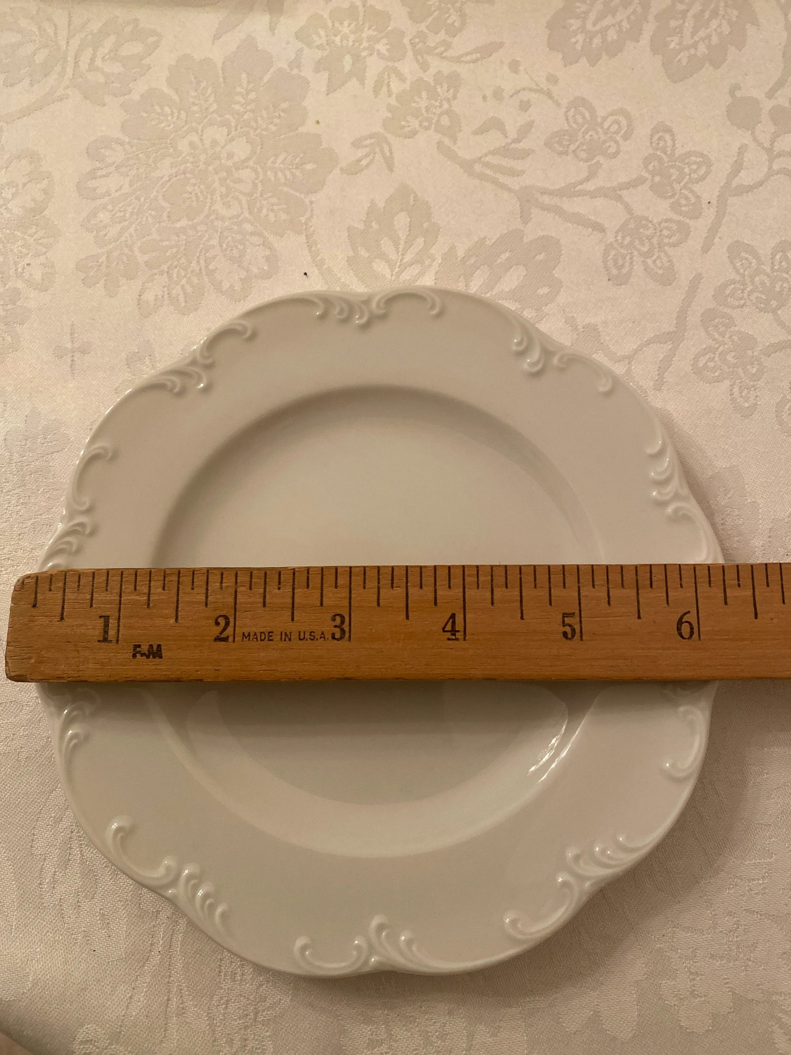 Vintage Rosenthal Classic Rose White Monbijou Bread, Dessert, Appetizer- Set of 6 Plates Mint Condit - 5