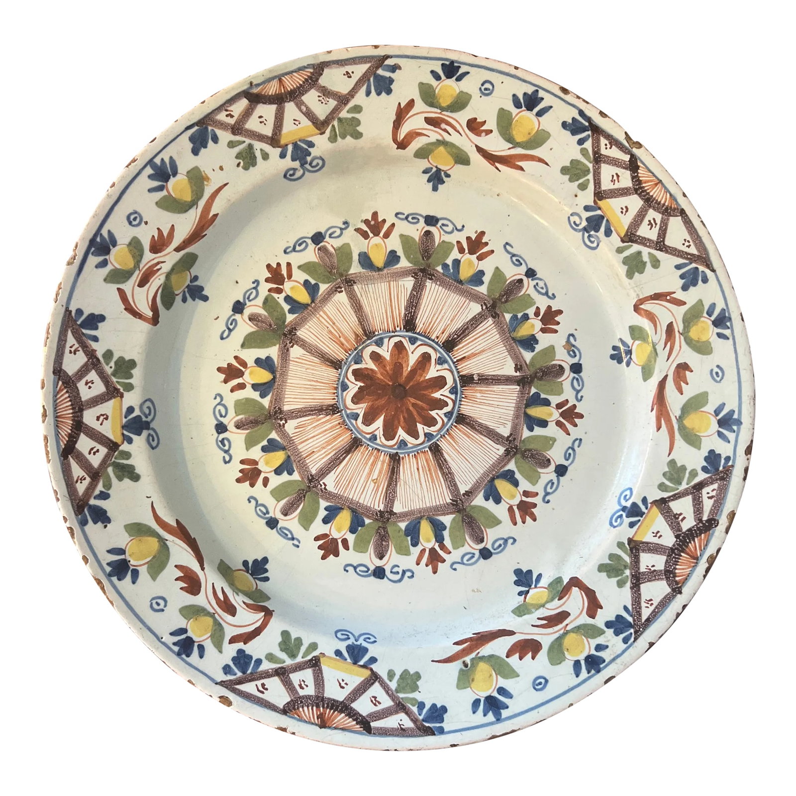 18th Century French Polychrome Delft Charger Plate (1 of 9)