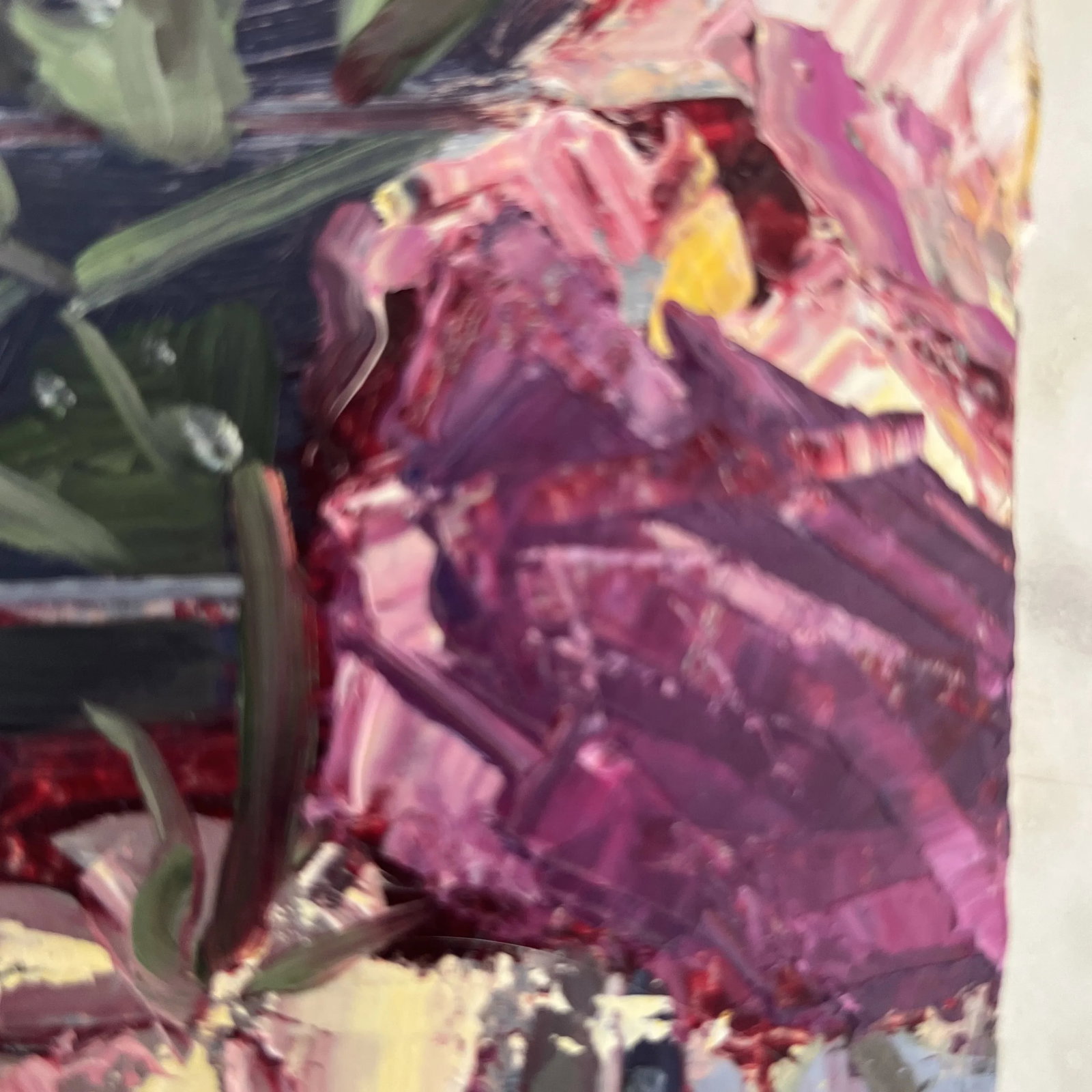 Original Small Contemporary Floral Still Life Oil Painting on Board - 3
