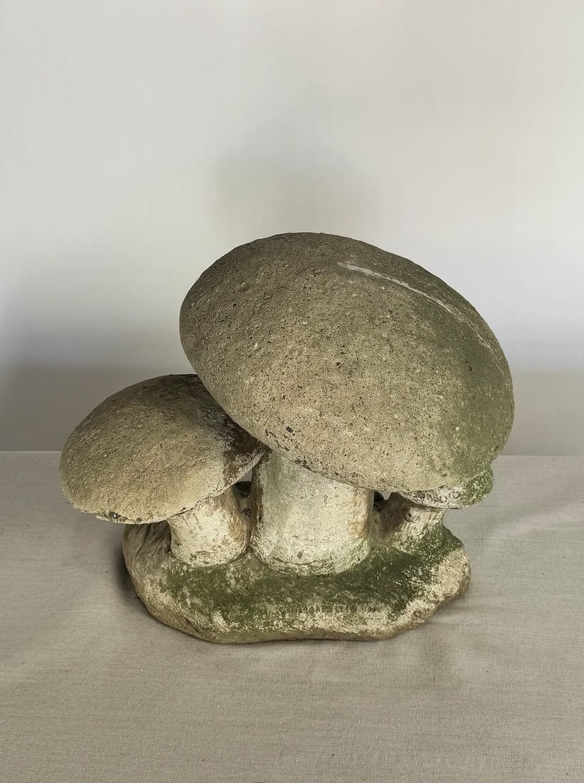 1950s Vintage Cement Cast Mushroom Sculpture - 7