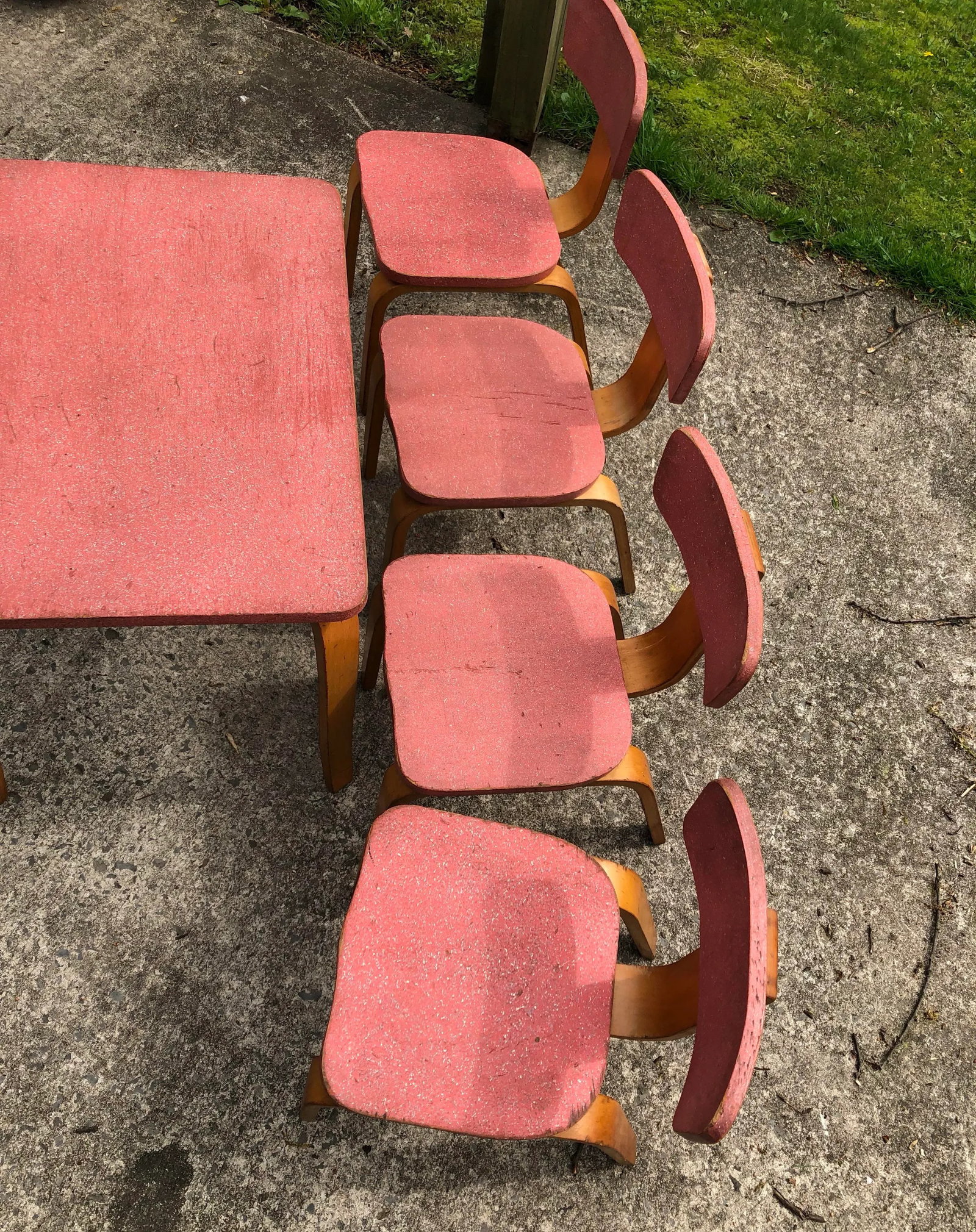 1960s Mid-Century Childs' Dining Set in the Manner of Alvar Aalto Htf - 5 Pieces - 11