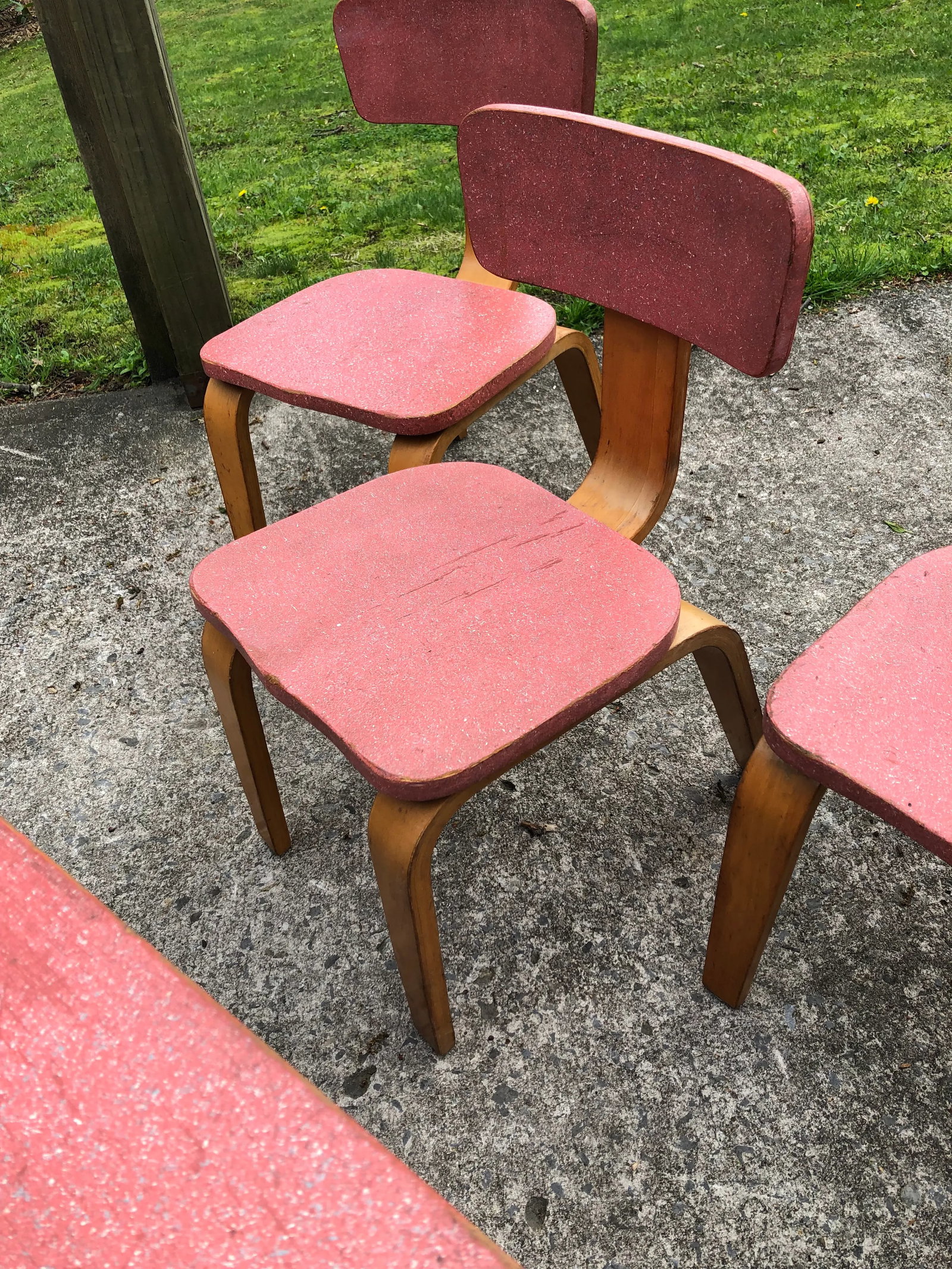 1960s Mid-Century Childs' Dining Set in the Manner of Alvar Aalto Htf - 5 Pieces - 12