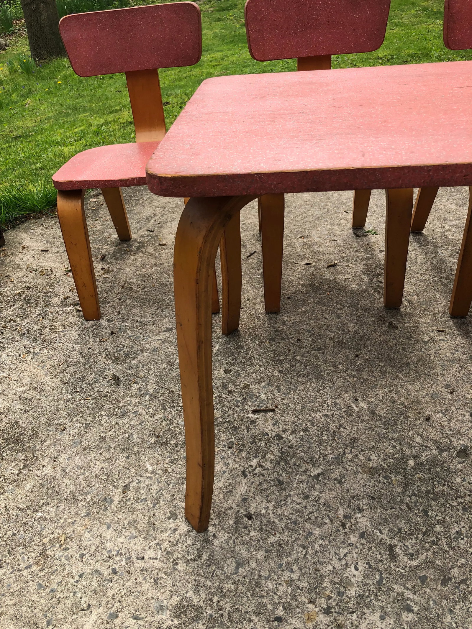 1960s Mid-Century Childs' Dining Set in the Manner of Alvar Aalto Htf - 5 Pieces - 4