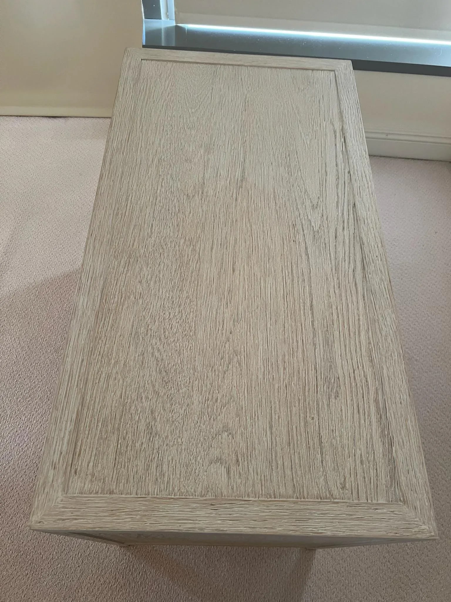 Restoration Hardware French Contemporary Closed Nightstand in Whitewashed Oak and Brushed Light Pewt - 2