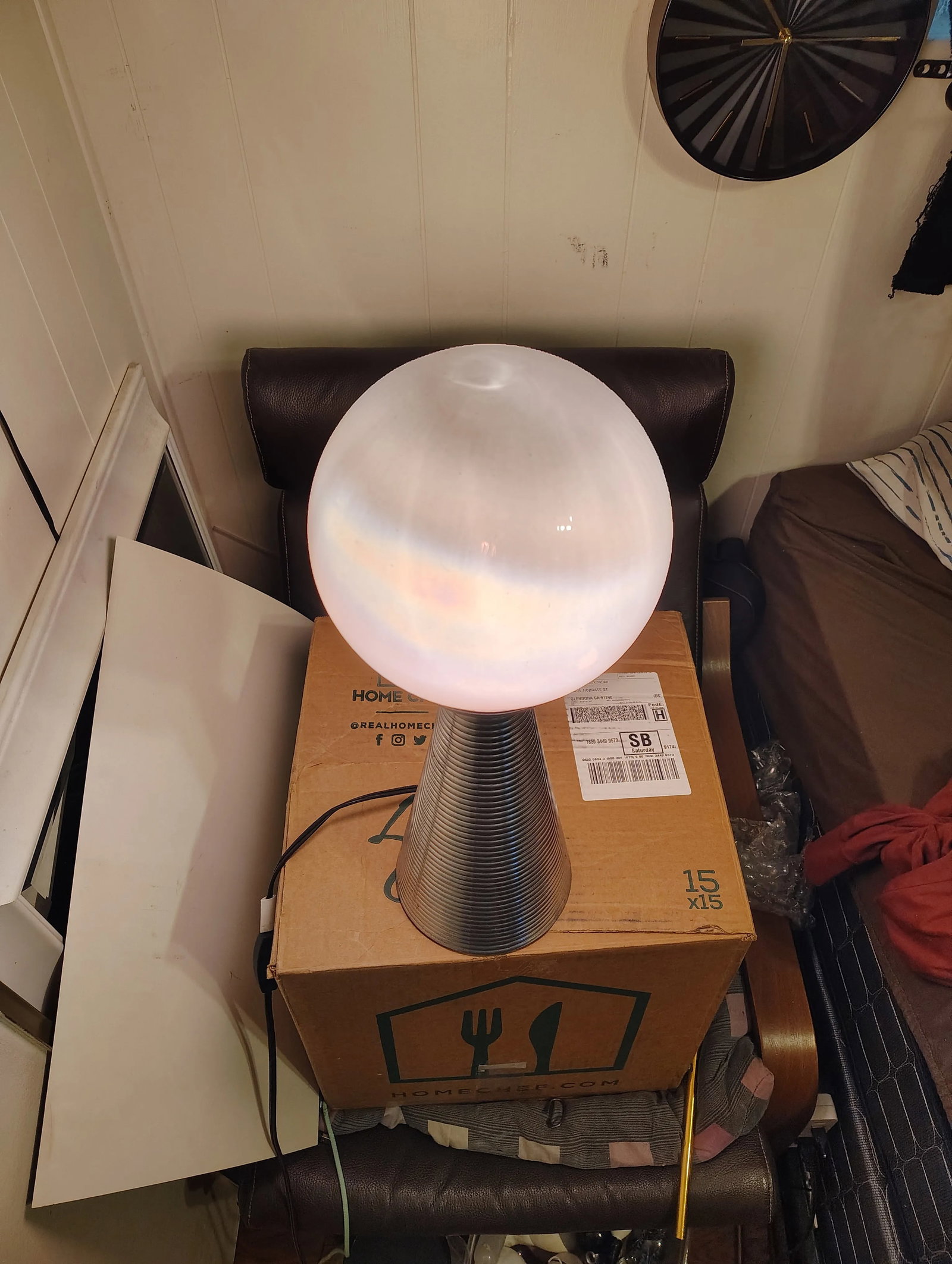 1980s Polished Aluminum Tower and Glass Globe Table / Floor Lamp - 5