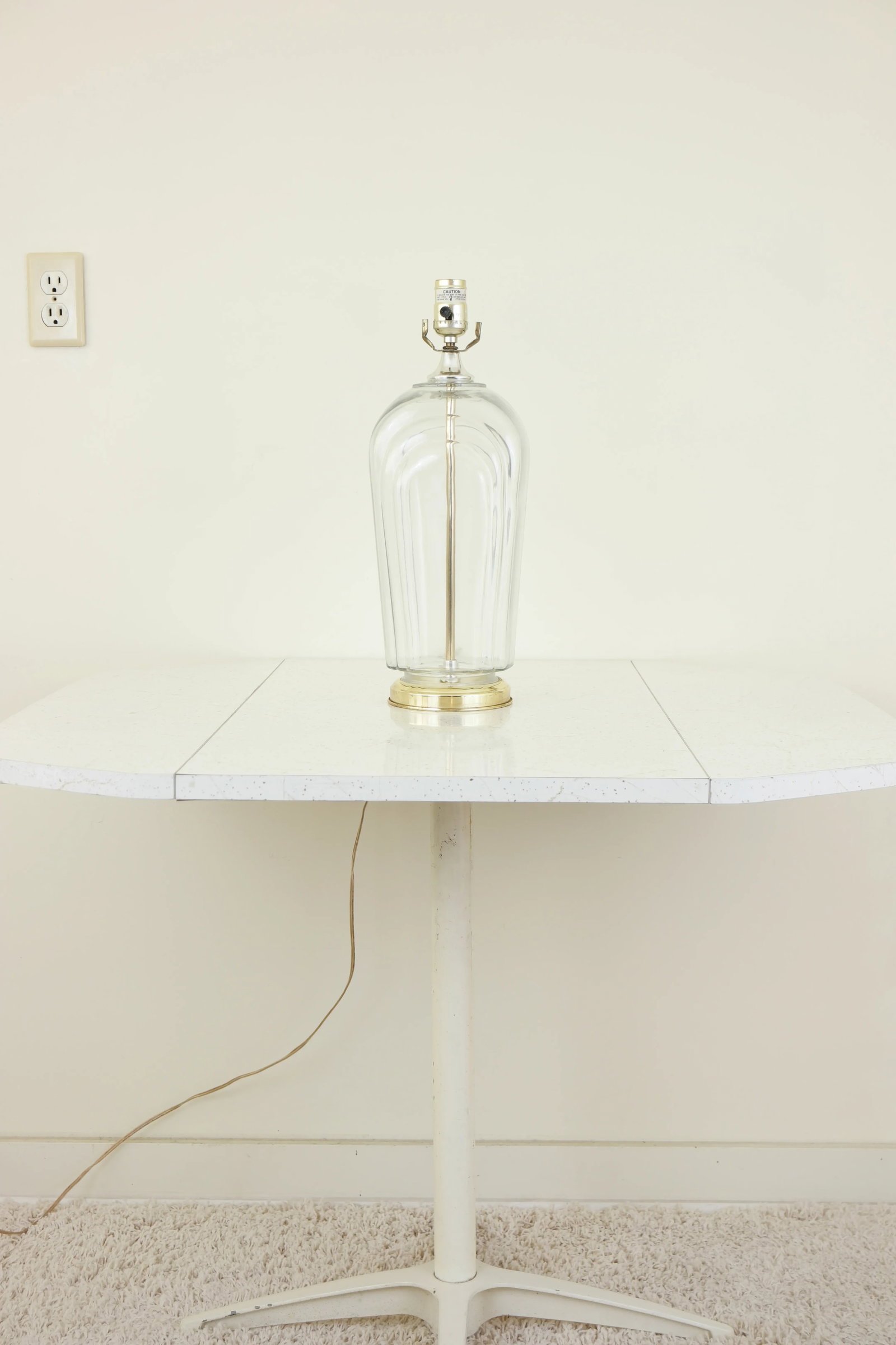 Art Deco Translucent Glass & Brass Table Lamp - 2