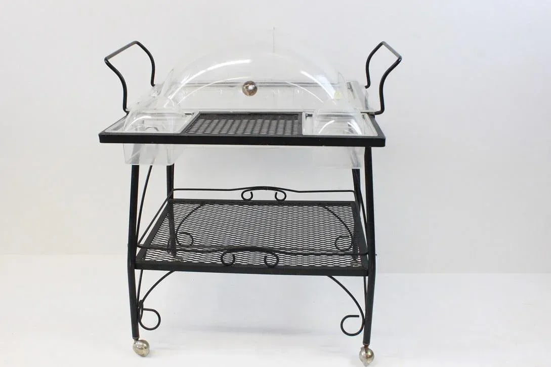 Mid Century Modern Metal and Lucite Patio Bar Cart - 13