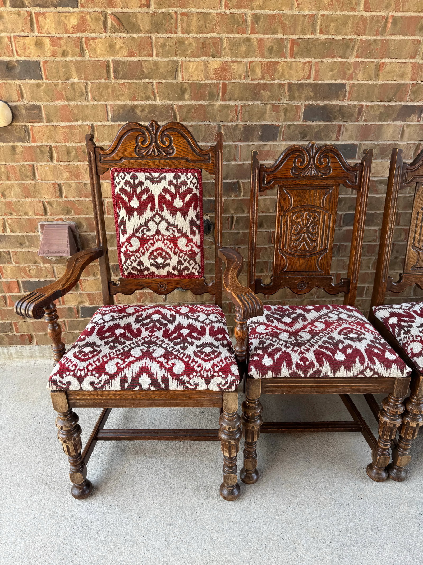 1920s Set of 5 Antique Vintage Jacobean Dining Chairs - 3