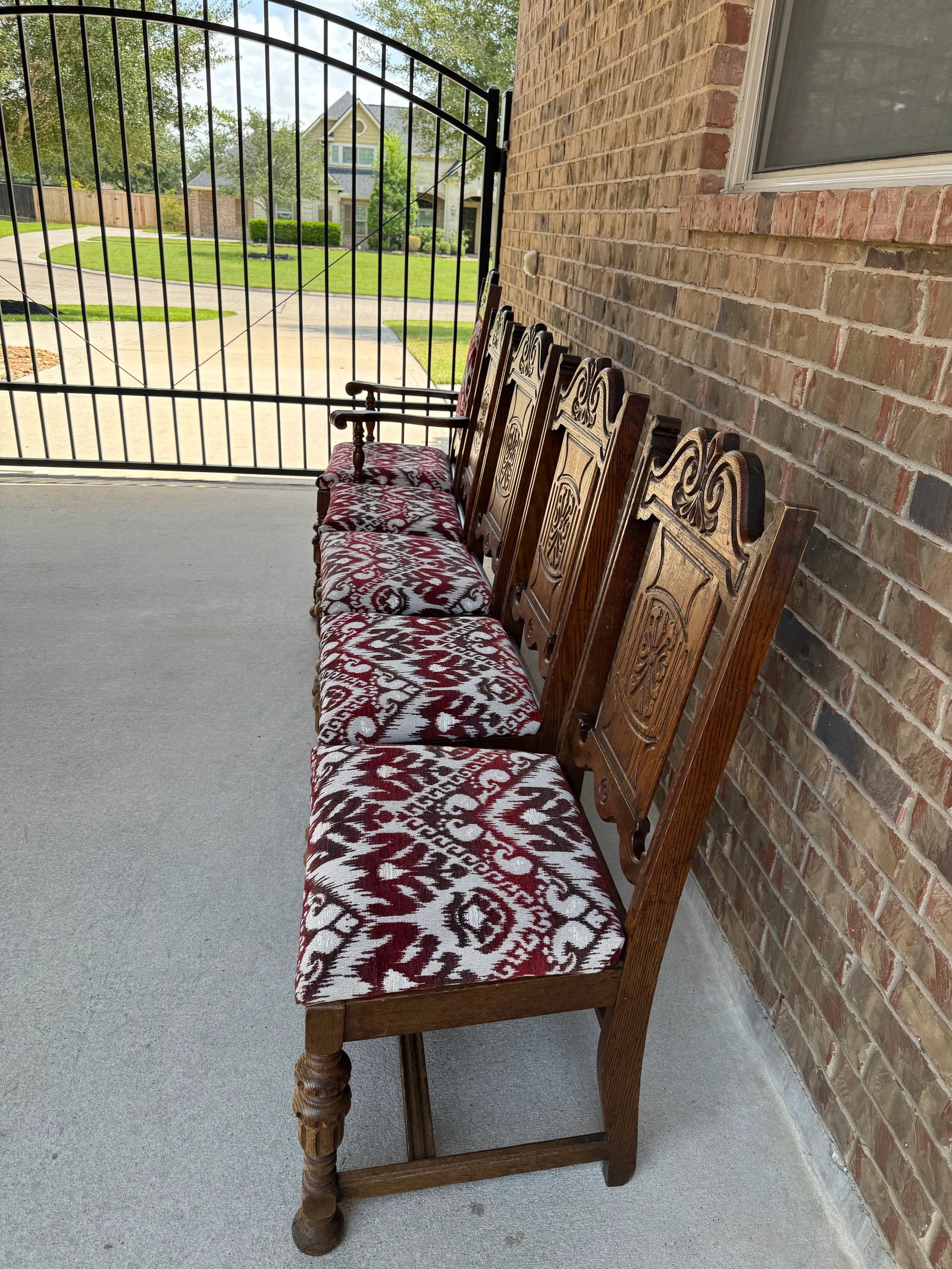 1920s Set of 5 Antique Vintage Jacobean Dining Chairs - 4