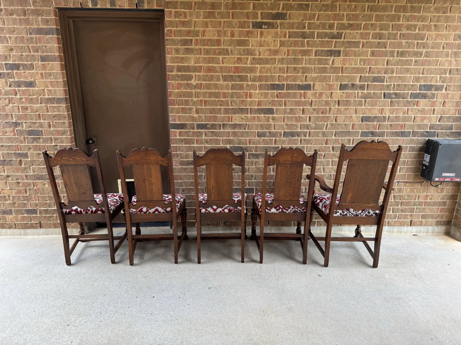 1920s Set of 5 Antique Vintage Jacobean Dining Chairs - 6