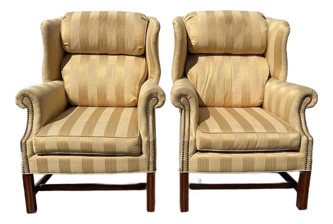 Late 20th Century Pair of Vintage Wingback Armchairs (1 of 10)