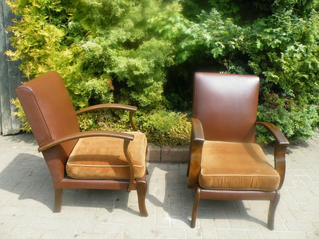 1930s Halabala Style Art Deco Armchairs- Set of 2 - 4