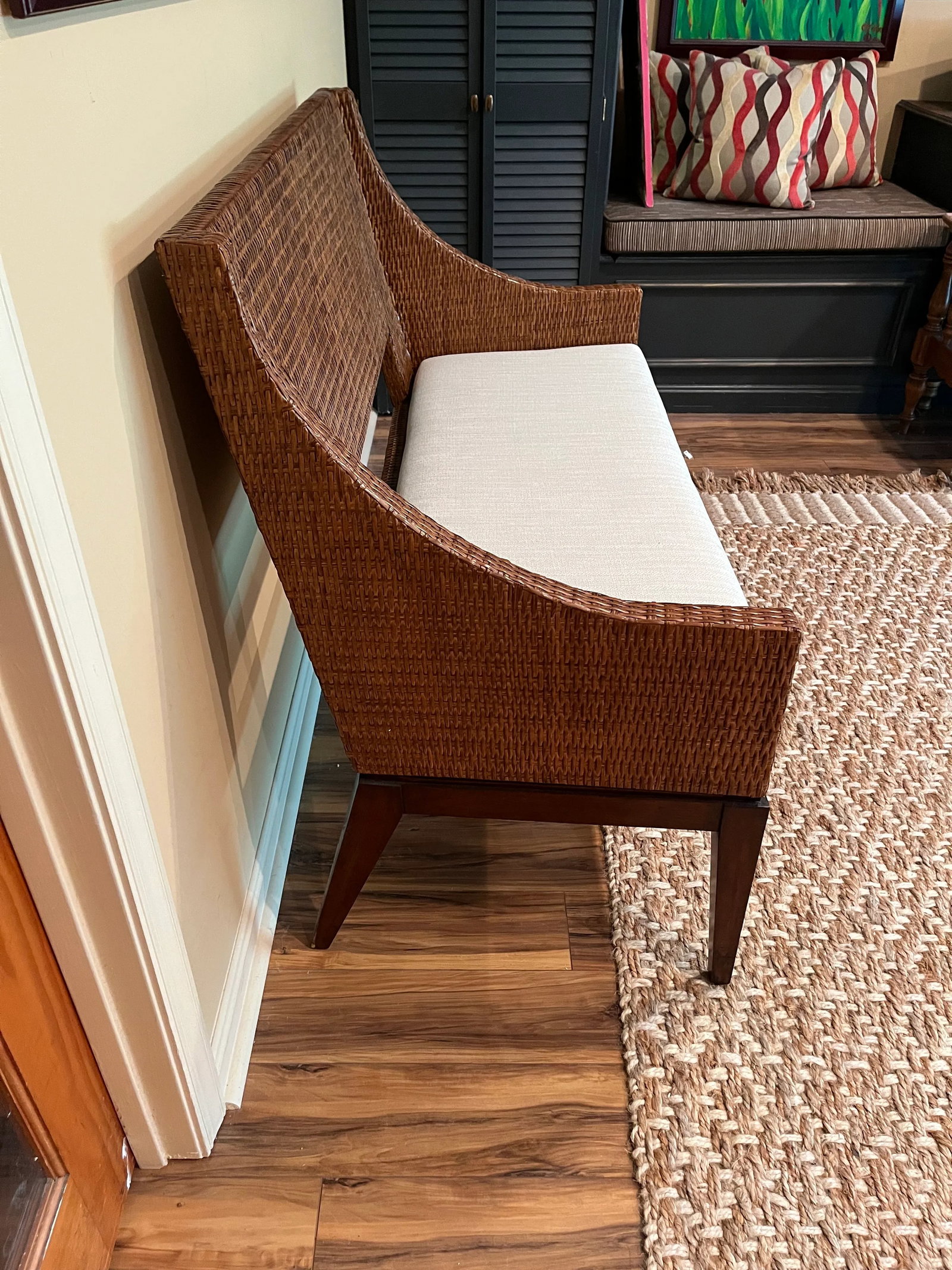 Bernhardt Late 20th Century Wicker Rattan Coastal Loveseat - 2