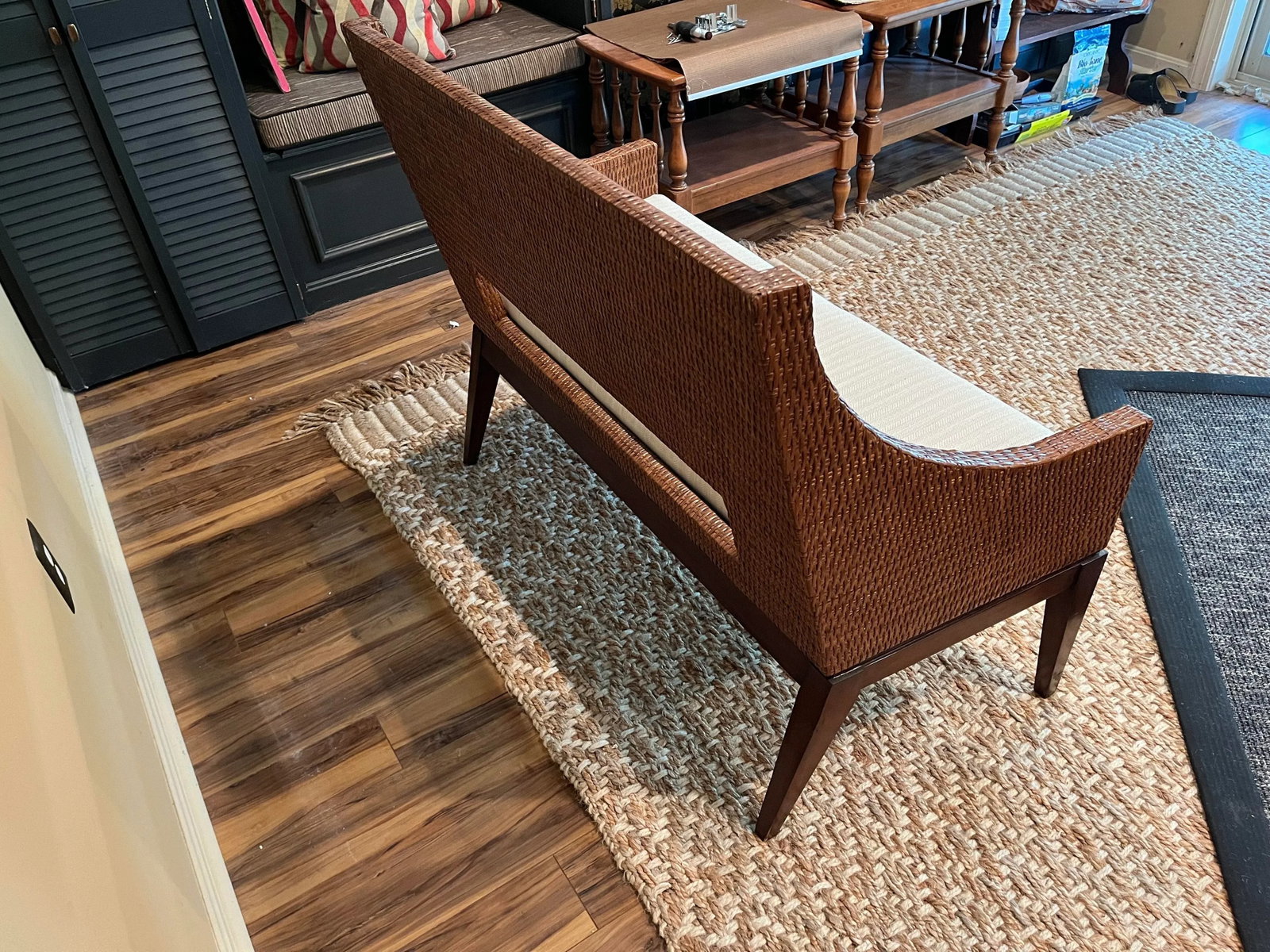 Bernhardt Late 20th Century Wicker Rattan Coastal Loveseat - 3