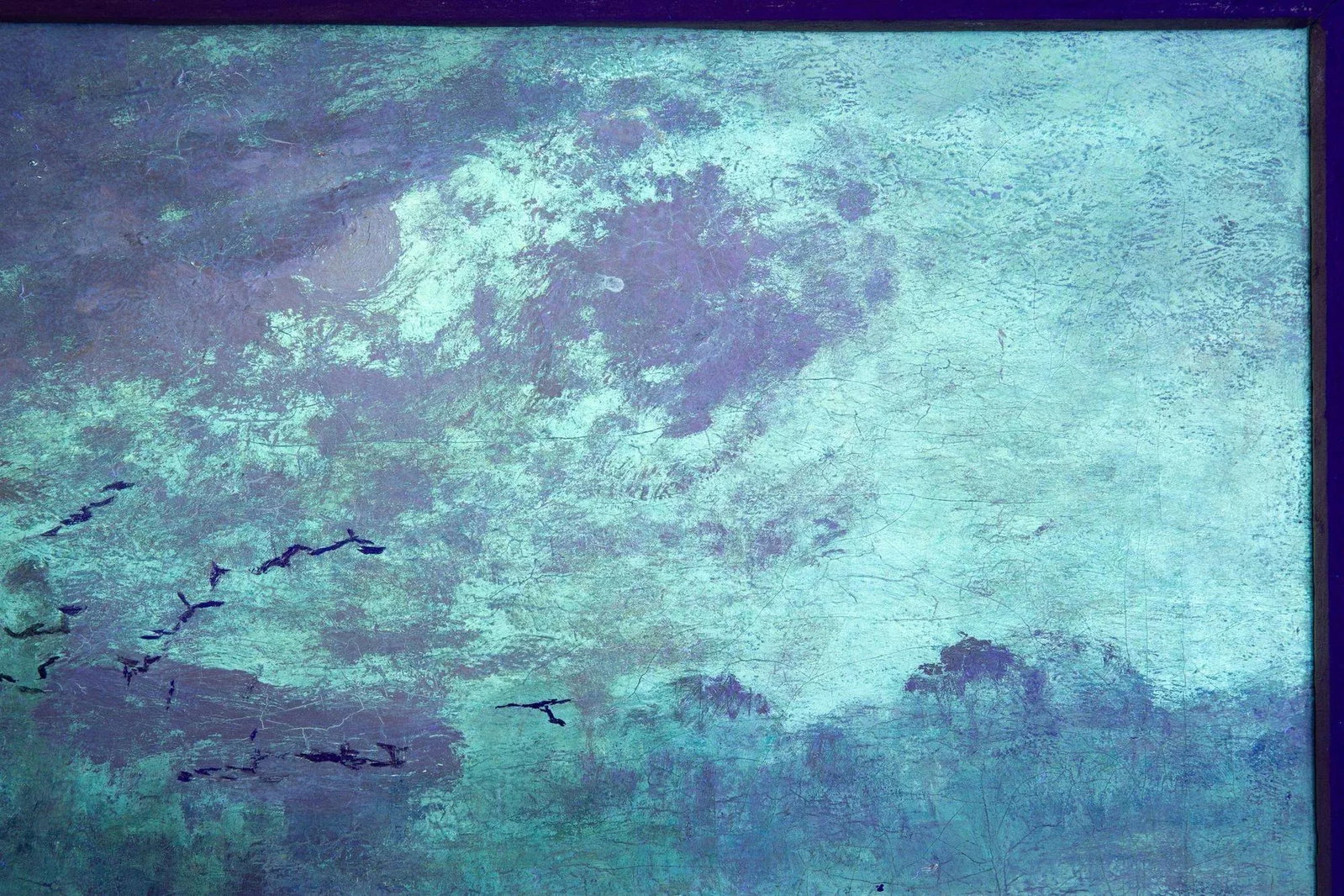 American Tonalist Antique Oil Painting of Moonlit Nocturnal Landscape - 16