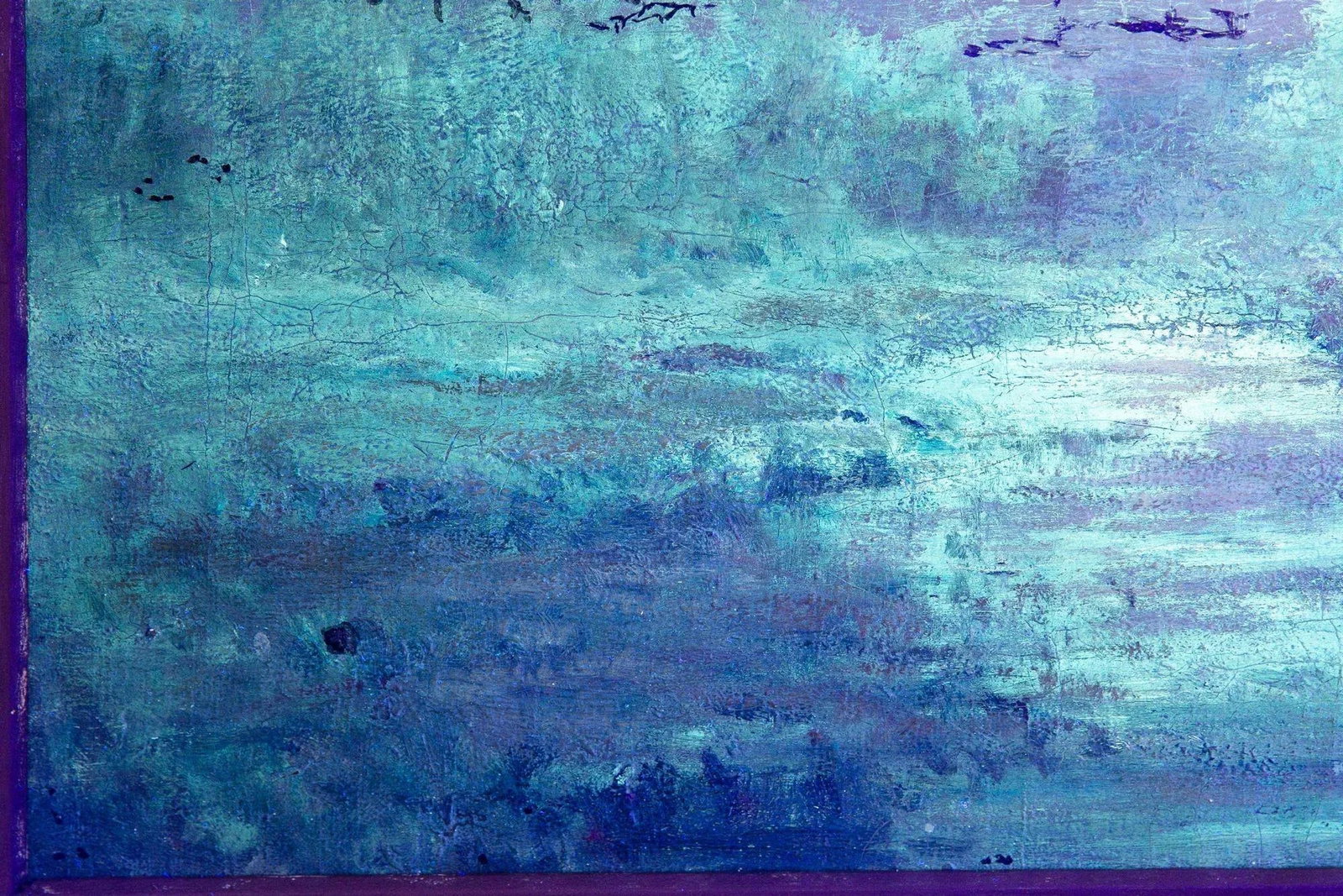 American Tonalist Antique Oil Painting of Moonlit Nocturnal Landscape - 18