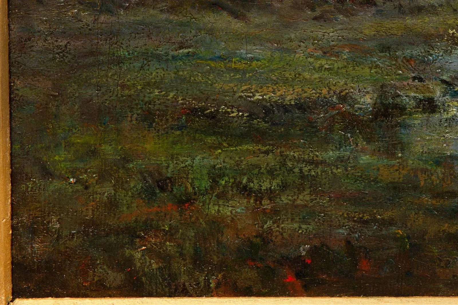 American Tonalist Antique Oil Painting of Moonlit Nocturnal Landscape - 6