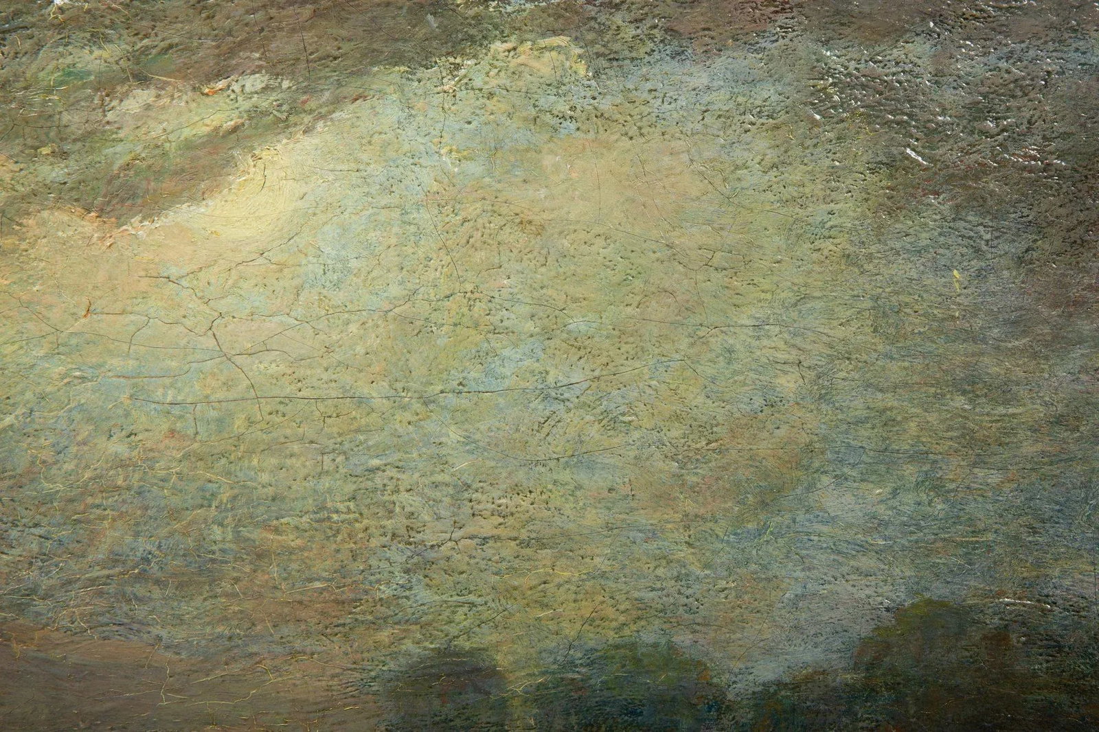 American Tonalist Antique Oil Painting of Moonlit Nocturnal Landscape - 8