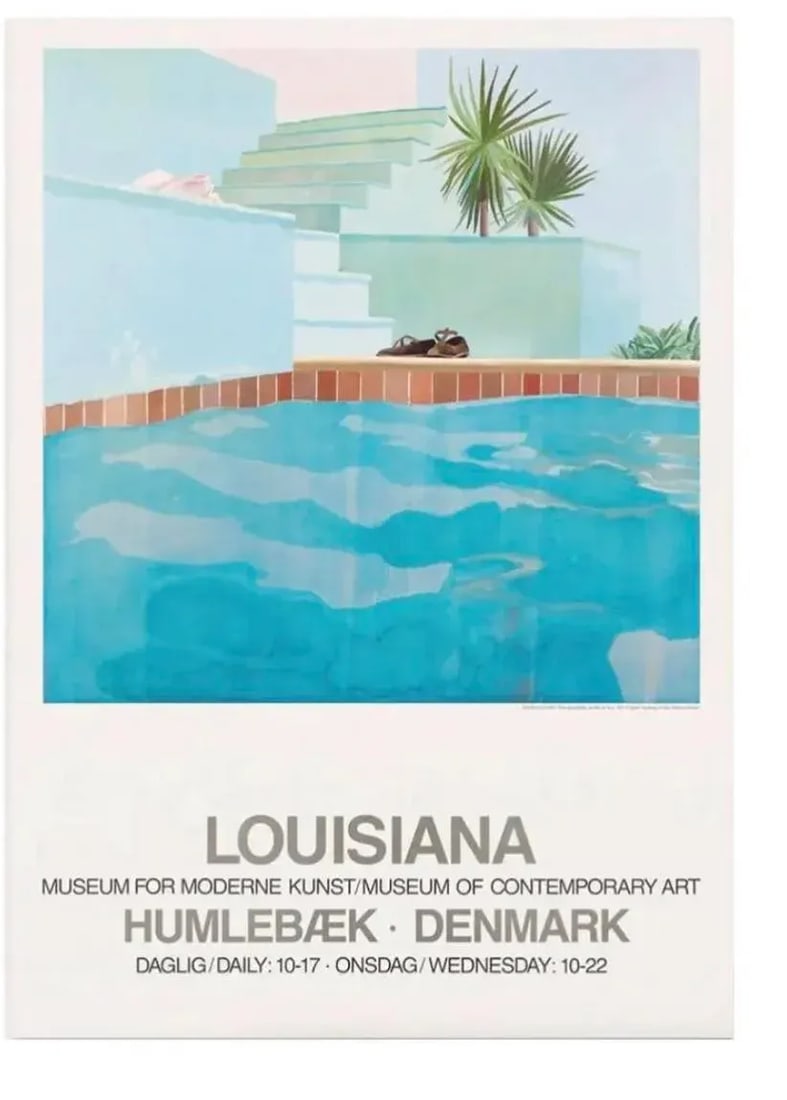 1987 Original David Hockney "Pool and Steps" Louisiana Museum Exhibition Lithograph Poster - 7