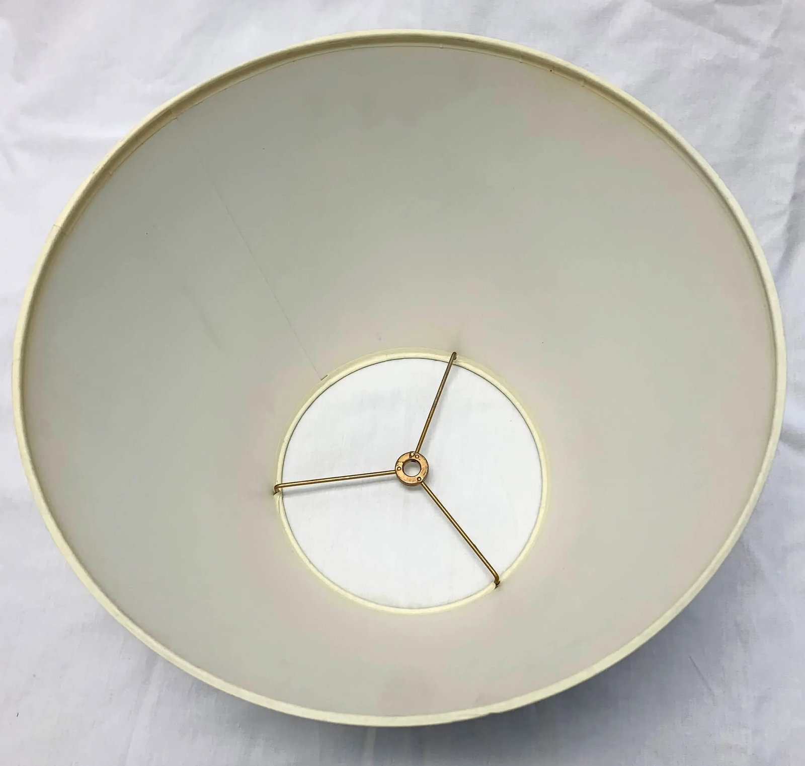 Vintage Late 20th Century White Round Empire Lamp Shade, Medium - 6