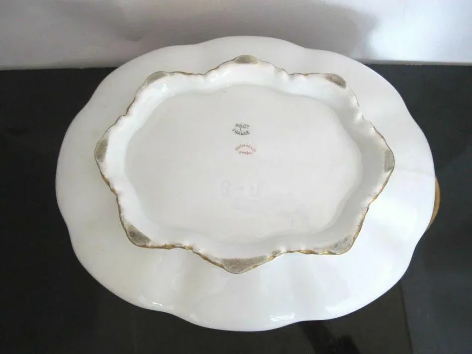 1920s Haviland Limoges France Gold Gilt & Red Floral Large Tureen W/Lid - 10