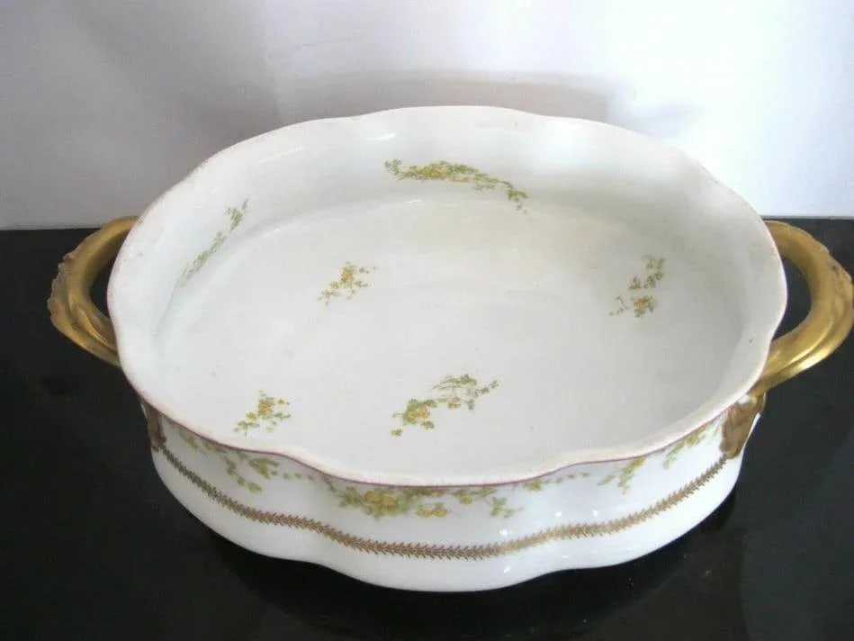 1920s Haviland Limoges France Gold Gilt & Red Floral Large Tureen W/Lid - 7