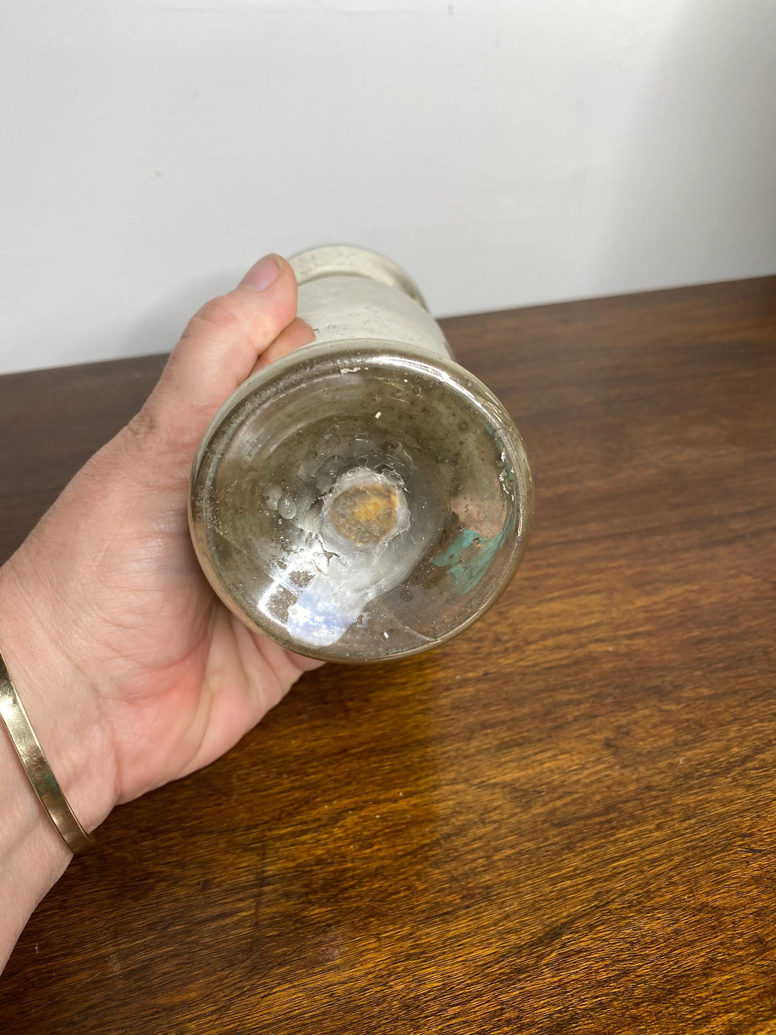 Antique Mercury Glass Vase - 4