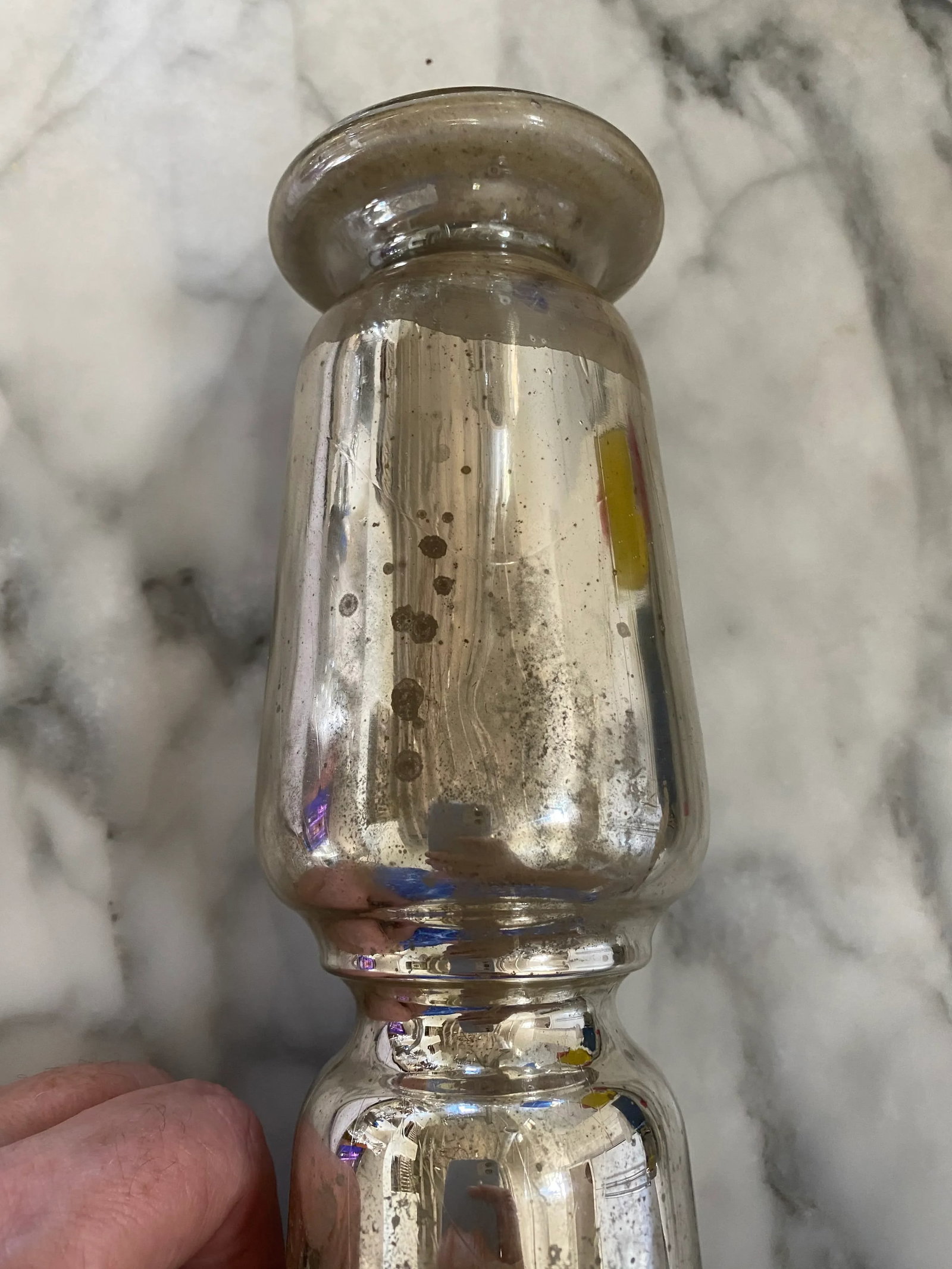Antique Mercury Glass Vase - 5