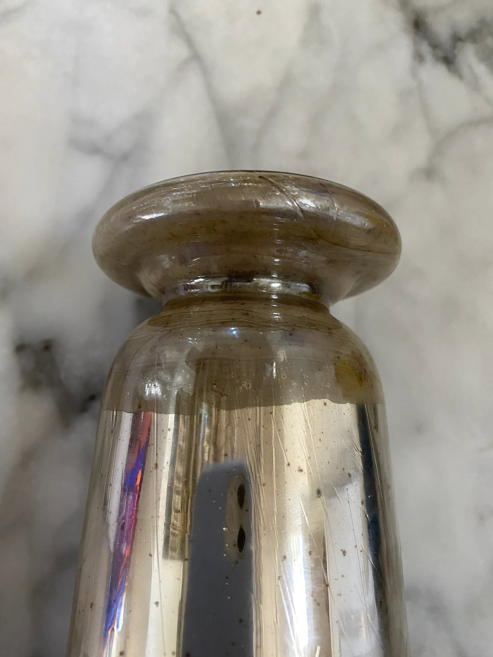 Antique Mercury Glass Vase - 6