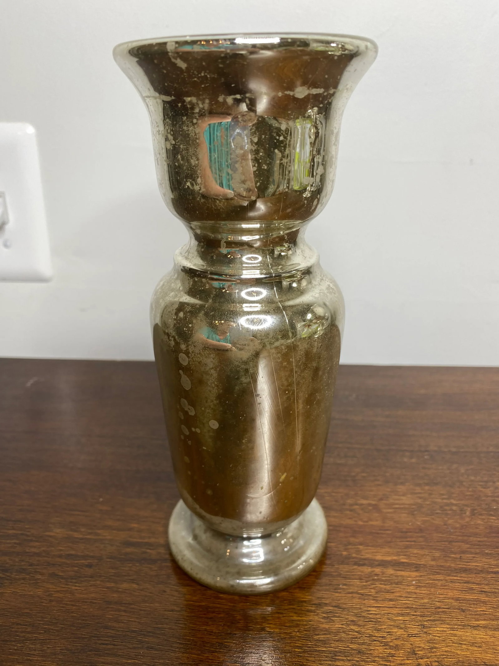 Antique Mercury Glass Vase - 7