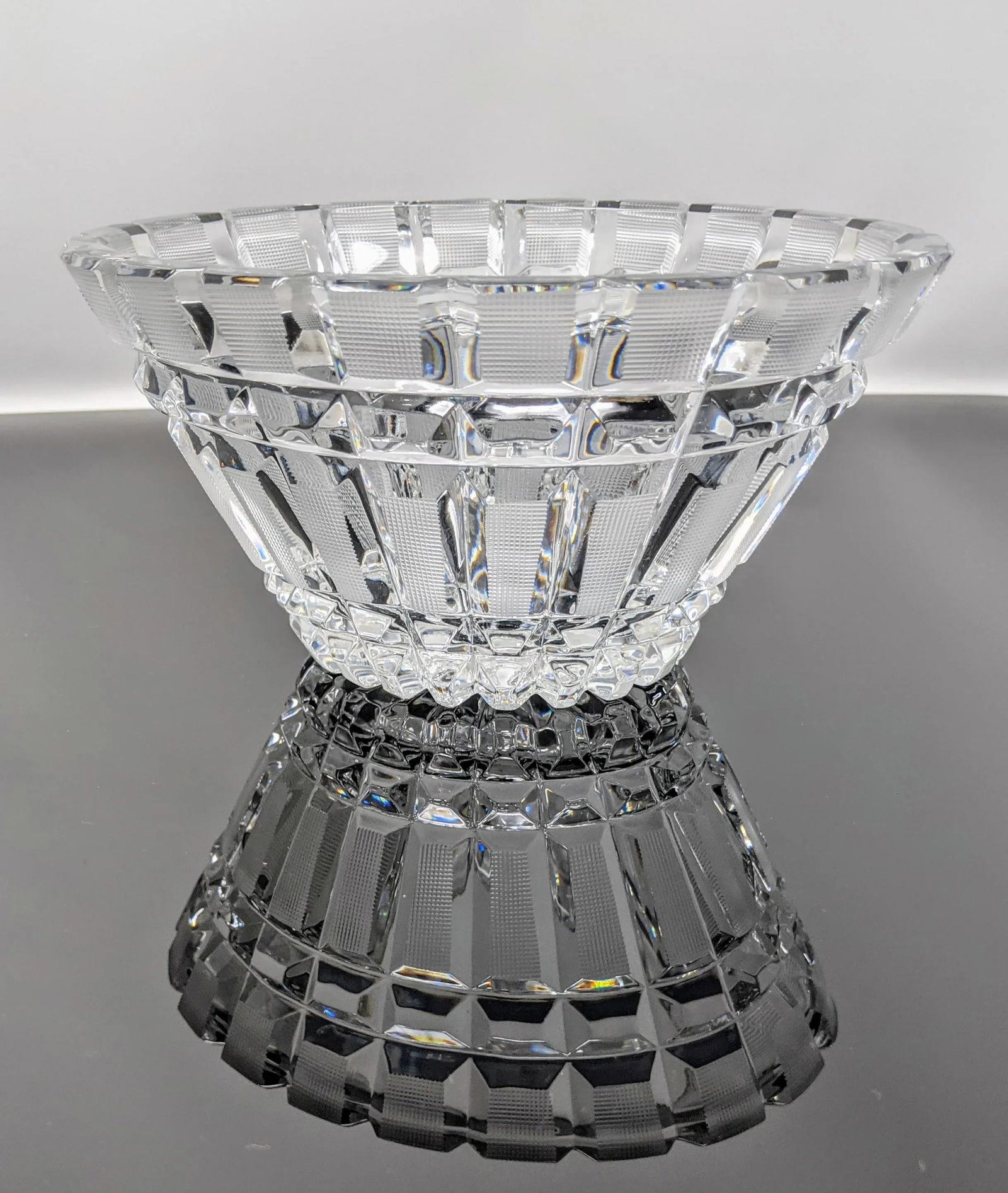 Vintage 1930s Regency Oval Shaped Bowl Crystal Decorative Bowl - 6
