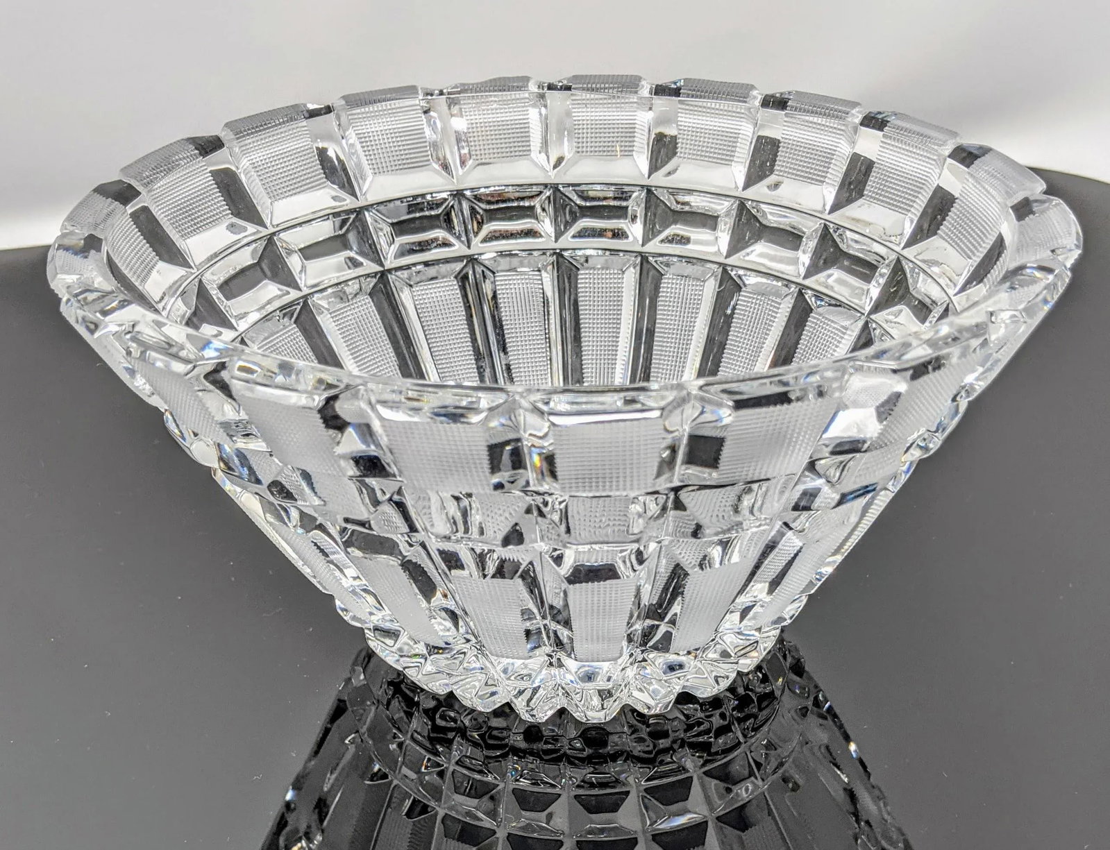 Vintage 1930s Regency Oval Shaped Bowl Crystal Decorative Bowl - 9