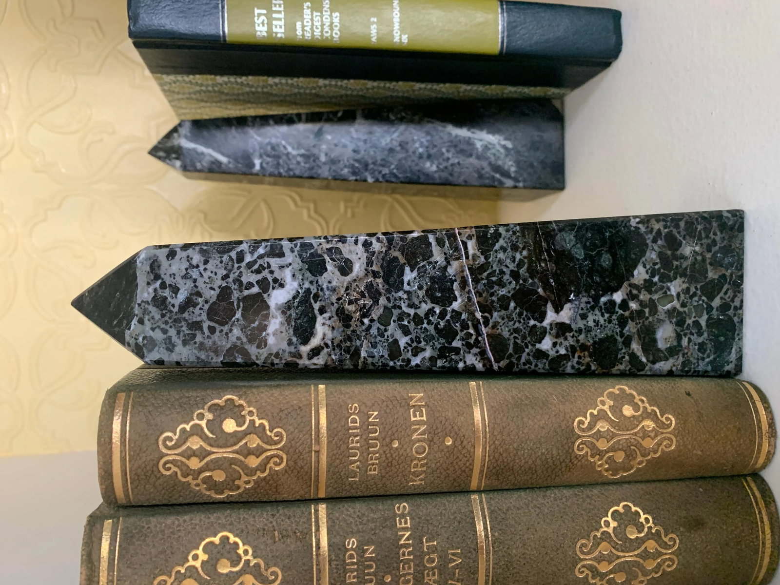 Marble Obelisk Paper Weight Bookends - Set of 3 - 10