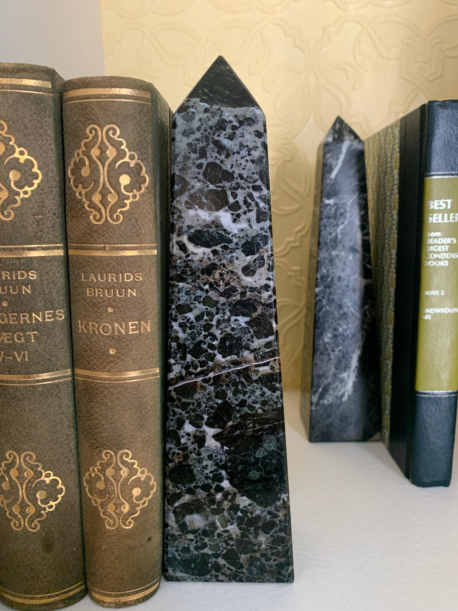 Marble Obelisk Paper Weight Bookends - Set of 3 - 6